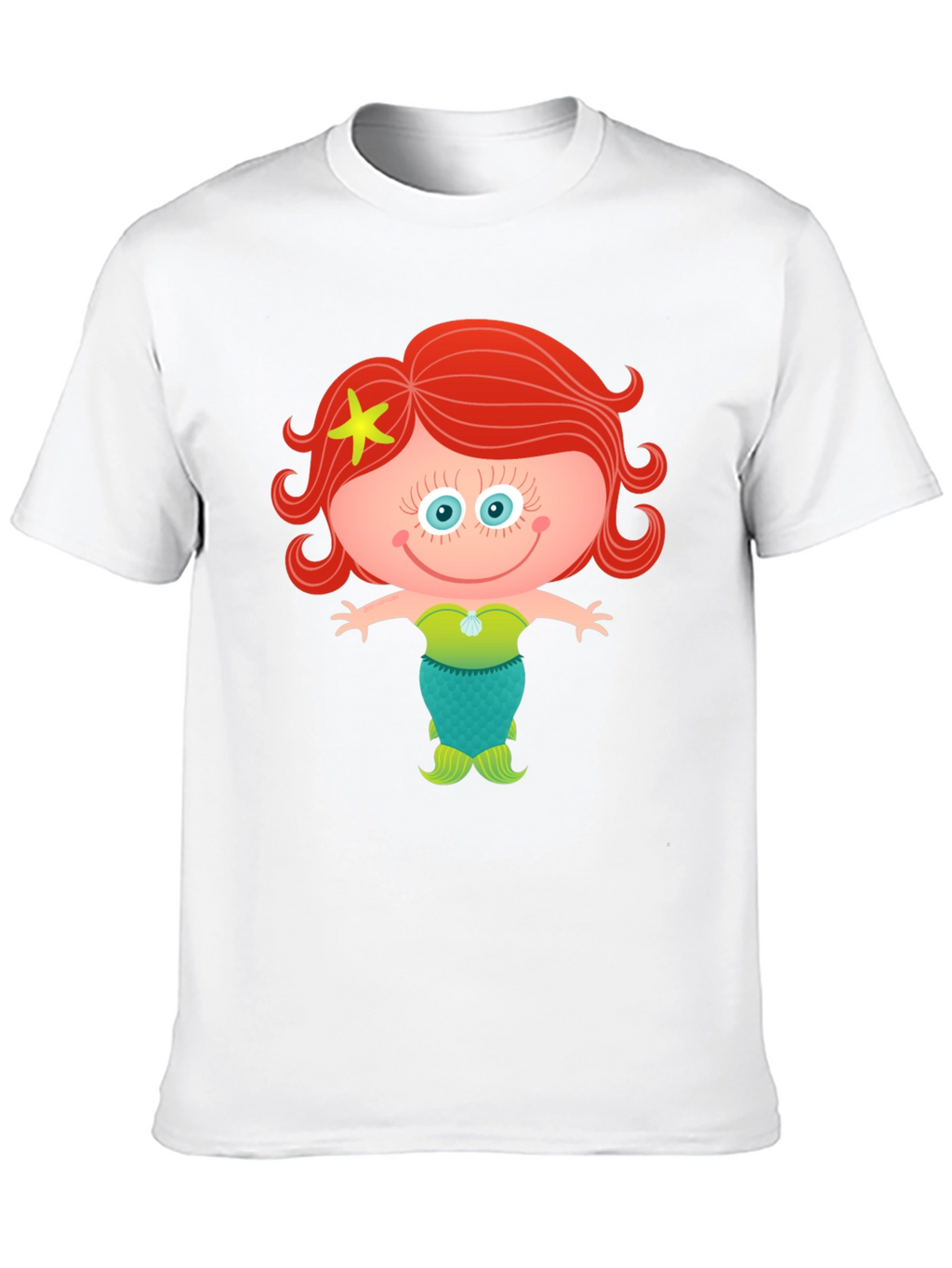 Cute Mermaid Cartoon Graphic T-Shirt