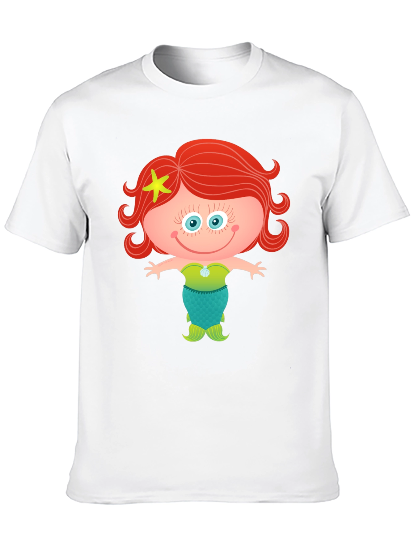 Cute Mermaid Cartoon Graphic T-Shirt
