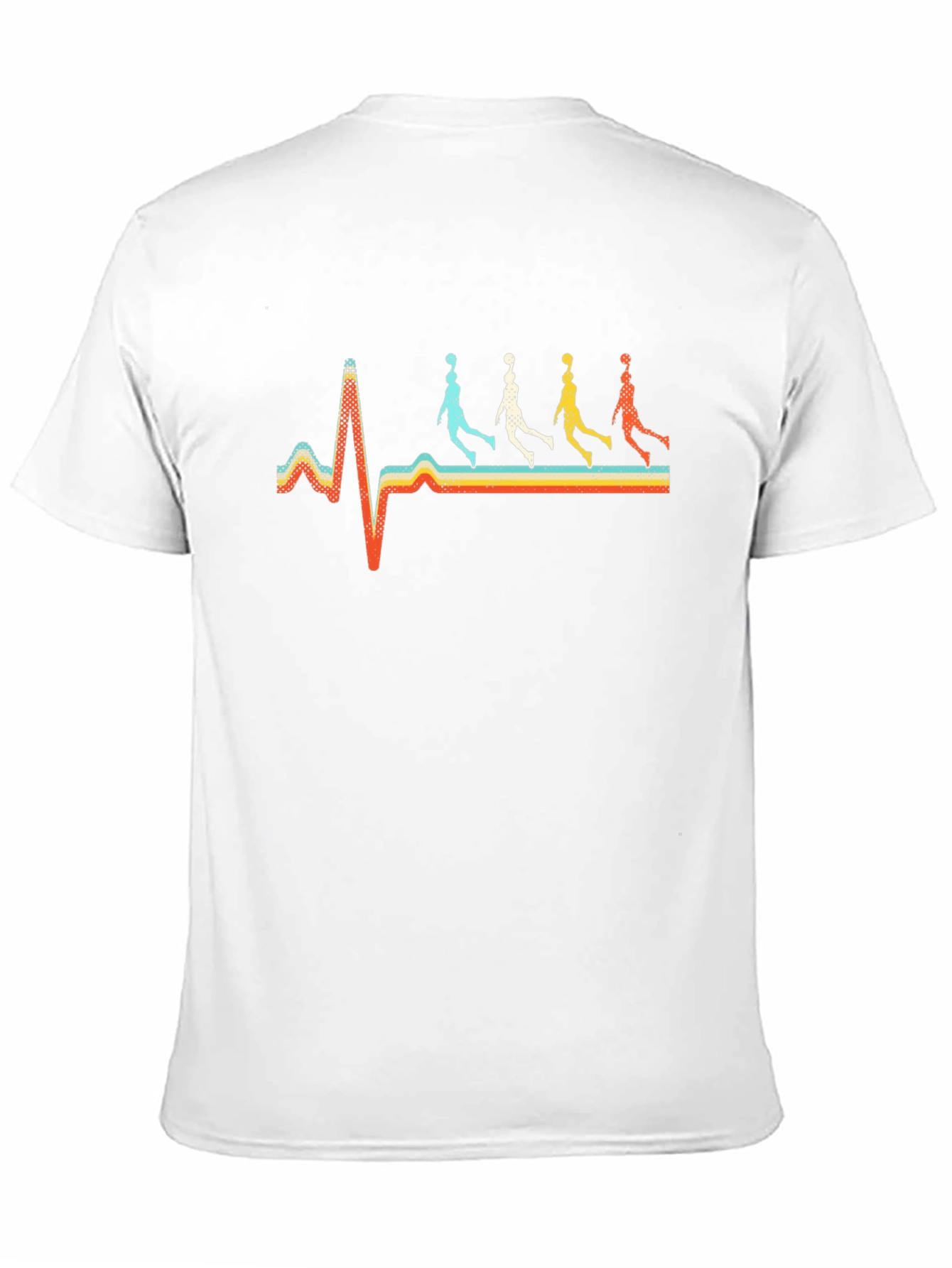 Basketball Heartbeat Retro Graphic Tee