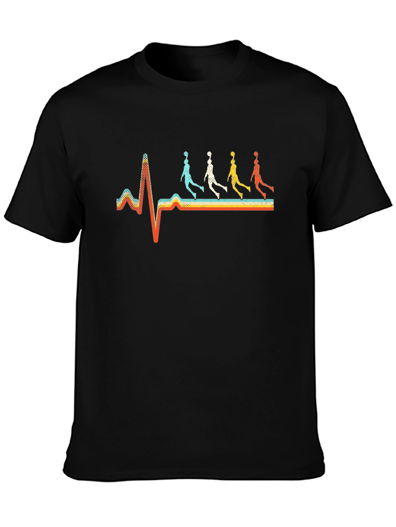 Basketball Heartbeat Retro Graphic Tee