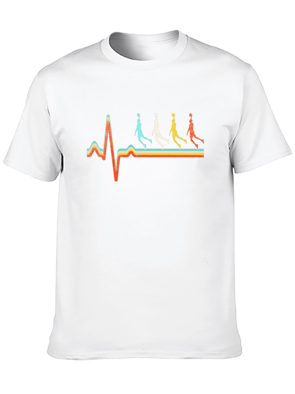 Basketball Heartbeat Retro Graphic Tee