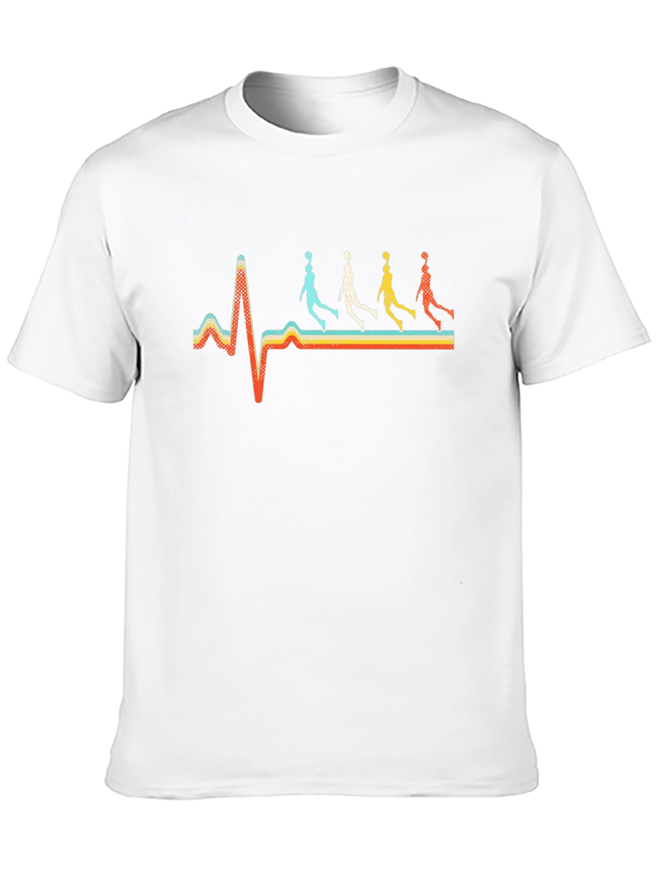 Basketball Heartbeat Retro Graphic Tee