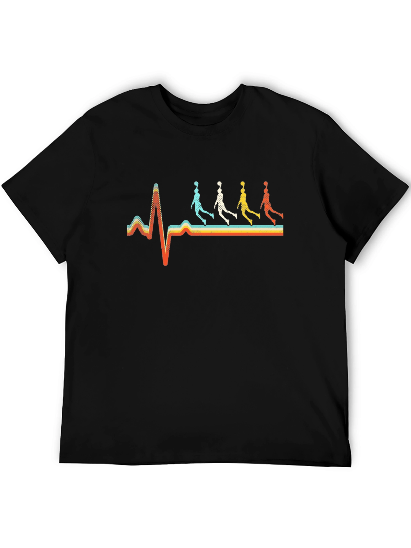 Basketball Heartbeat Retro Graphic Tee