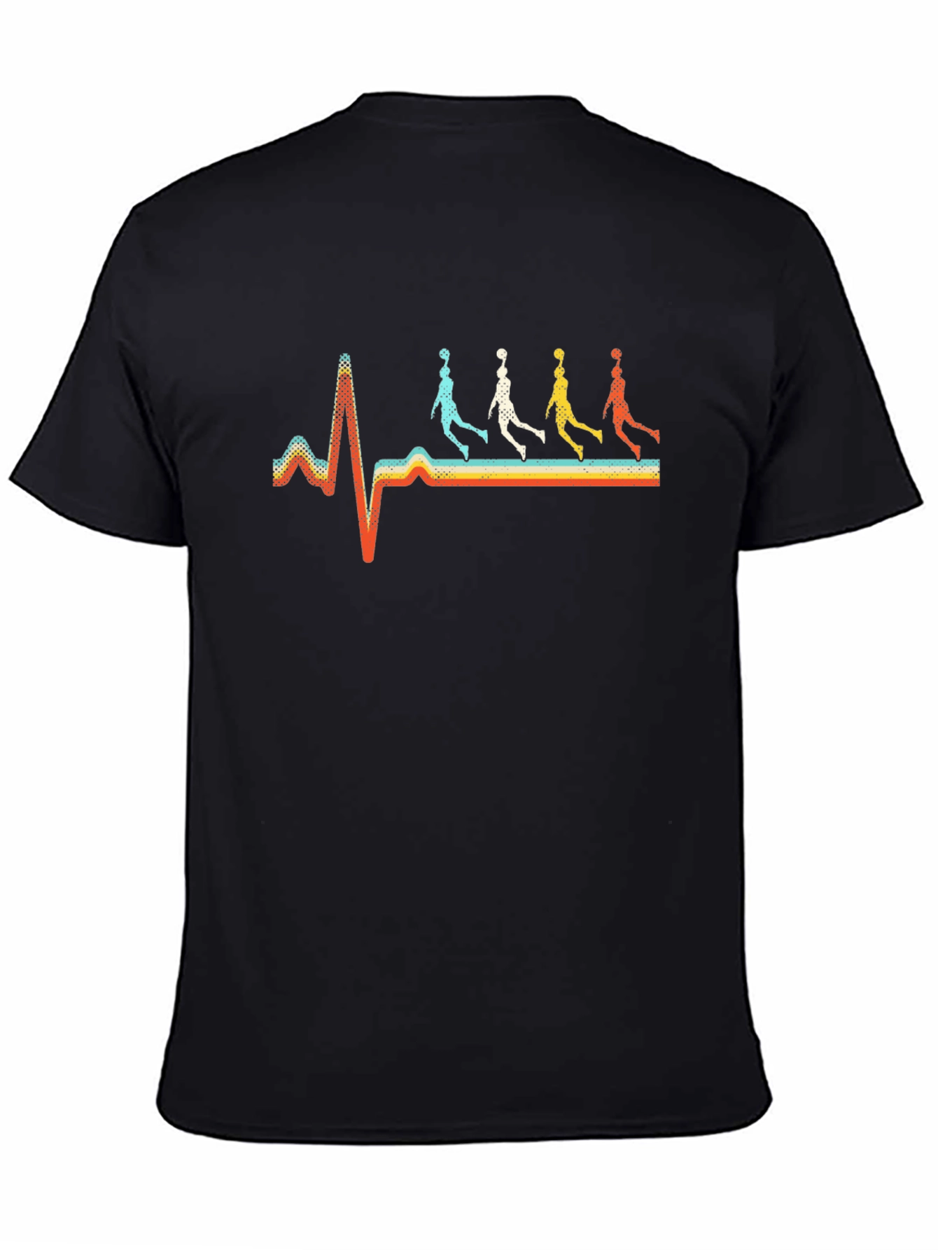 Basketball Heartbeat Retro Graphic Tee