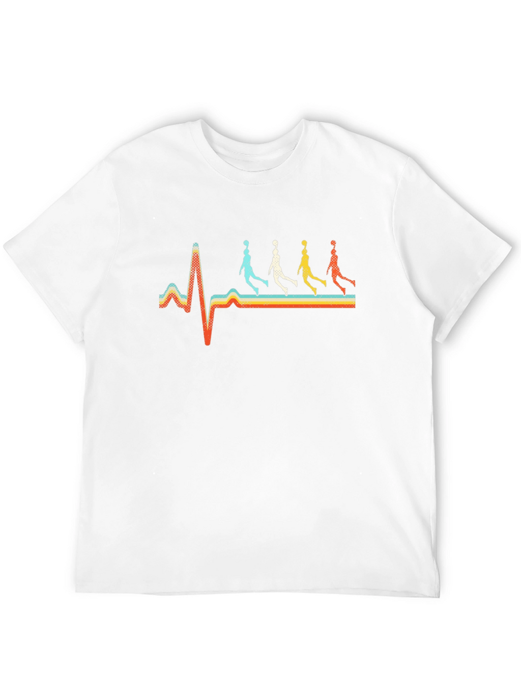 Basketball Heartbeat Retro Graphic Tee