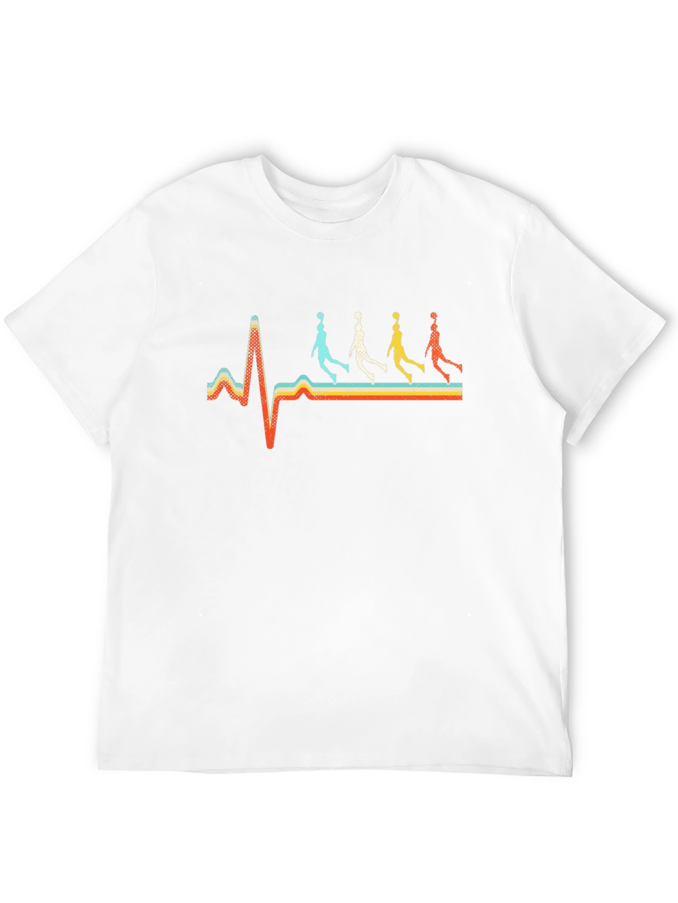 Basketball Heartbeat Retro Graphic Tee