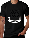 Todays Good Mood Whisky Mens Black T-Shirt