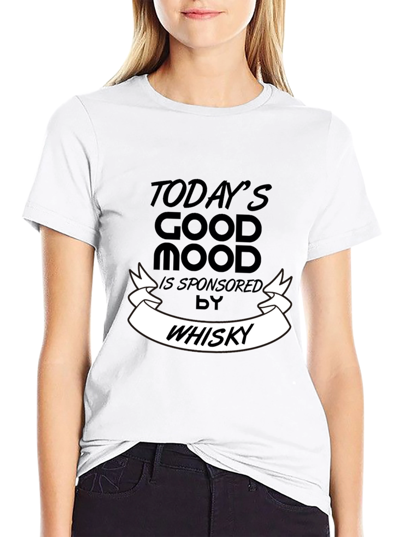 Todays Good Mood Whisky Mens Black T-Shirt