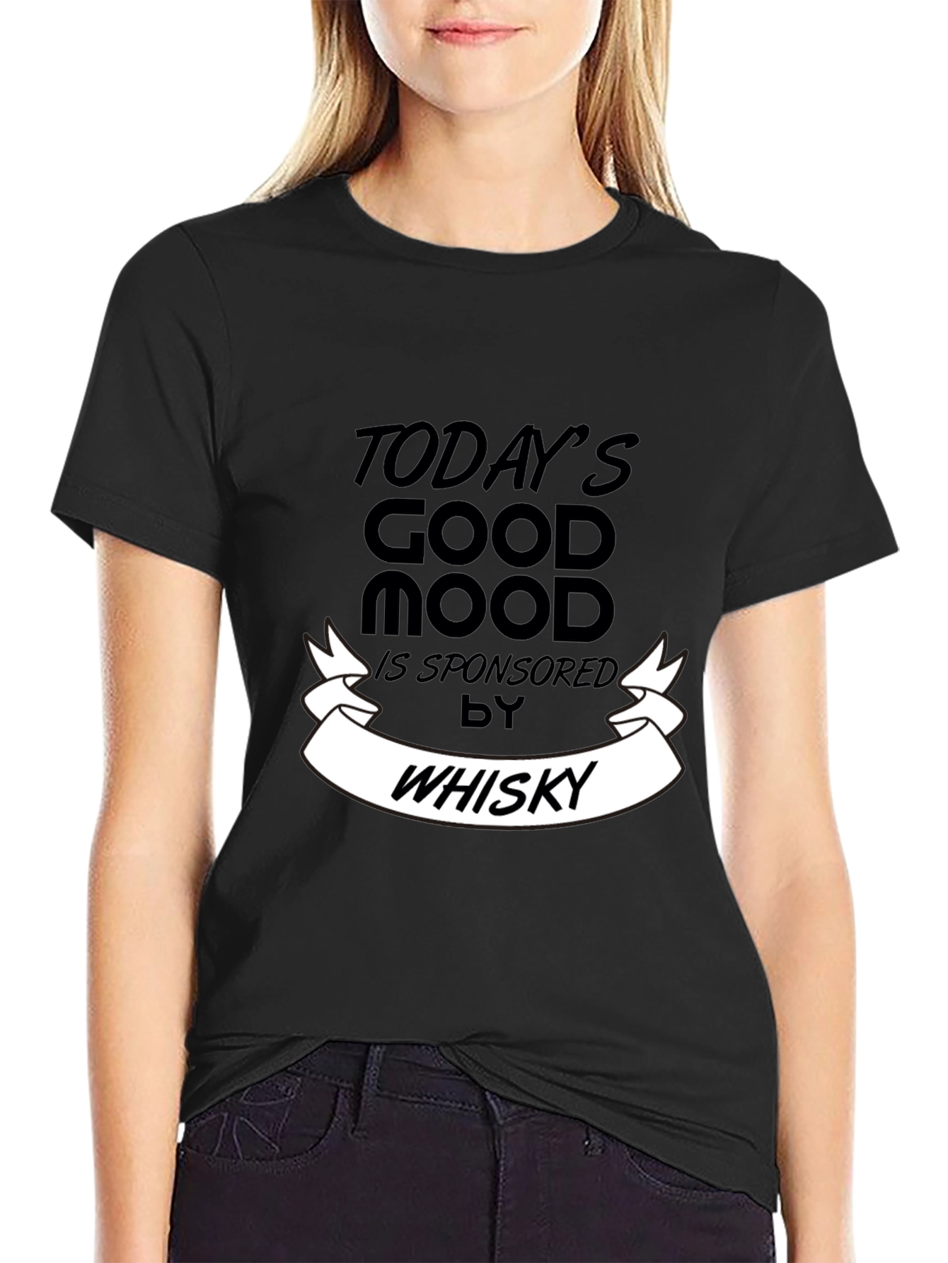 Todays Good Mood Whisky Mens Black T-Shirt