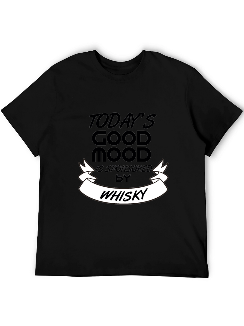 Todays Good Mood Whisky Mens Black T-Shirt