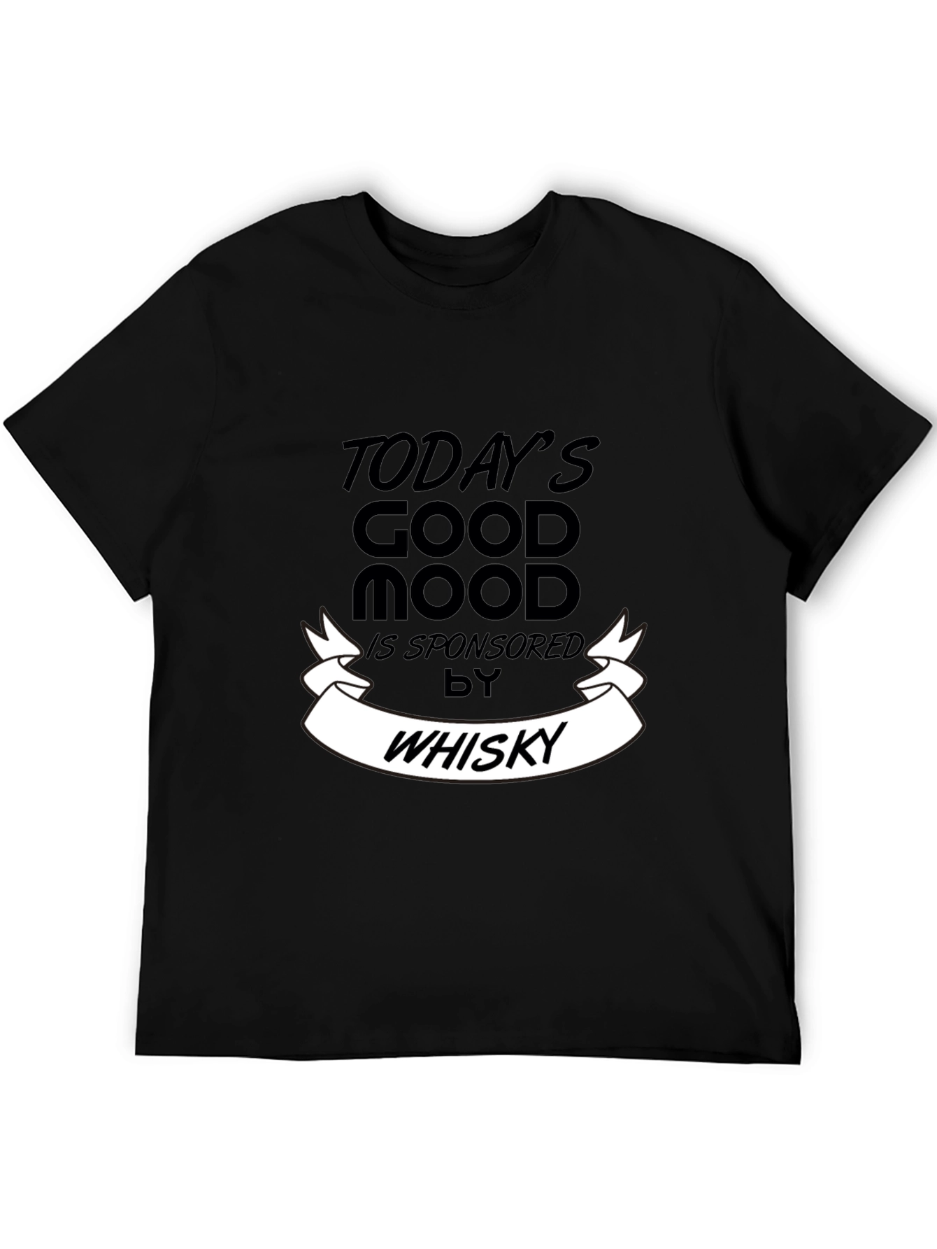 Todays Good Mood Whisky Mens Black T-Shirt