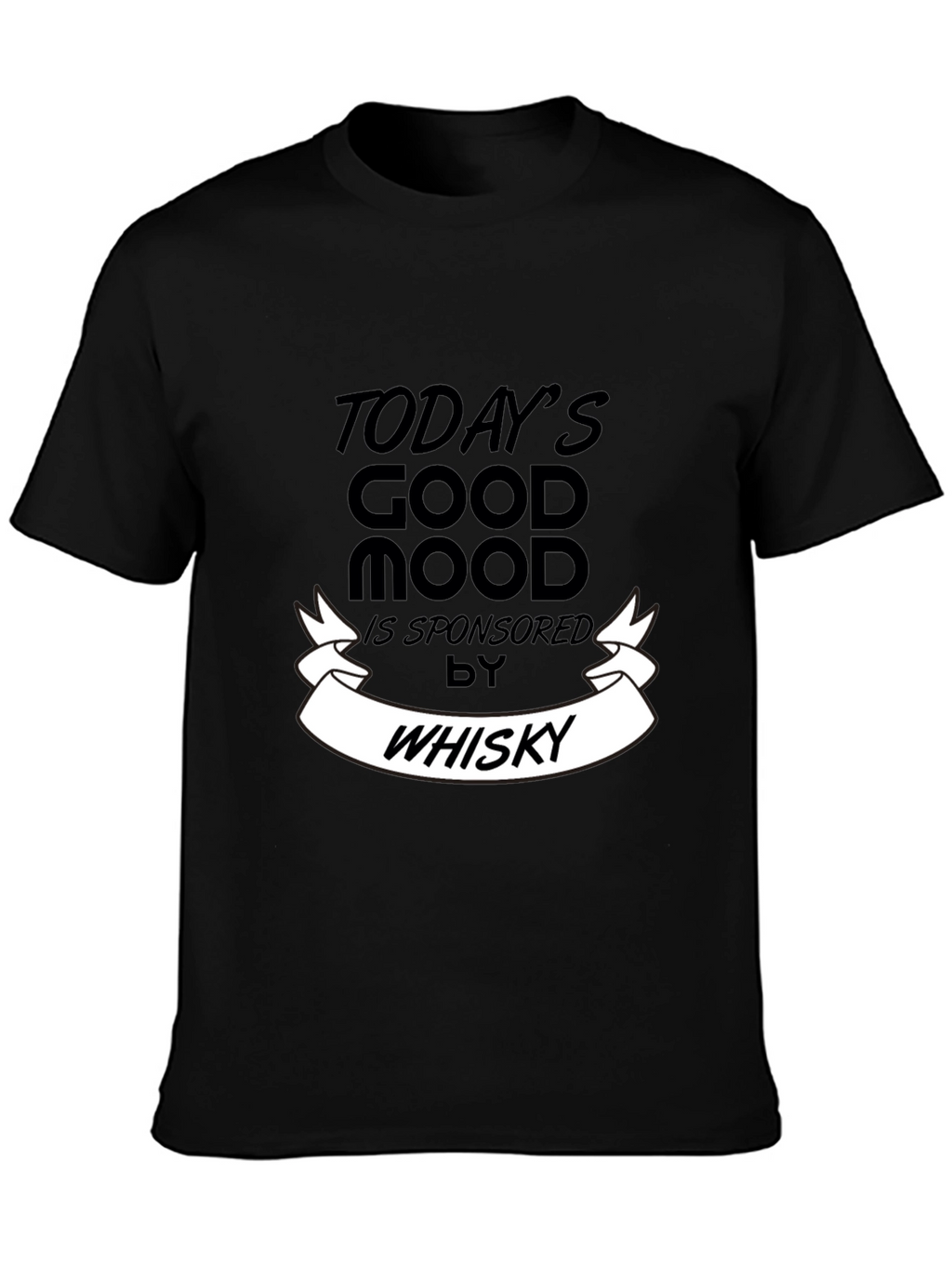 Todays Good Mood Whisky Mens Black T-Shirt