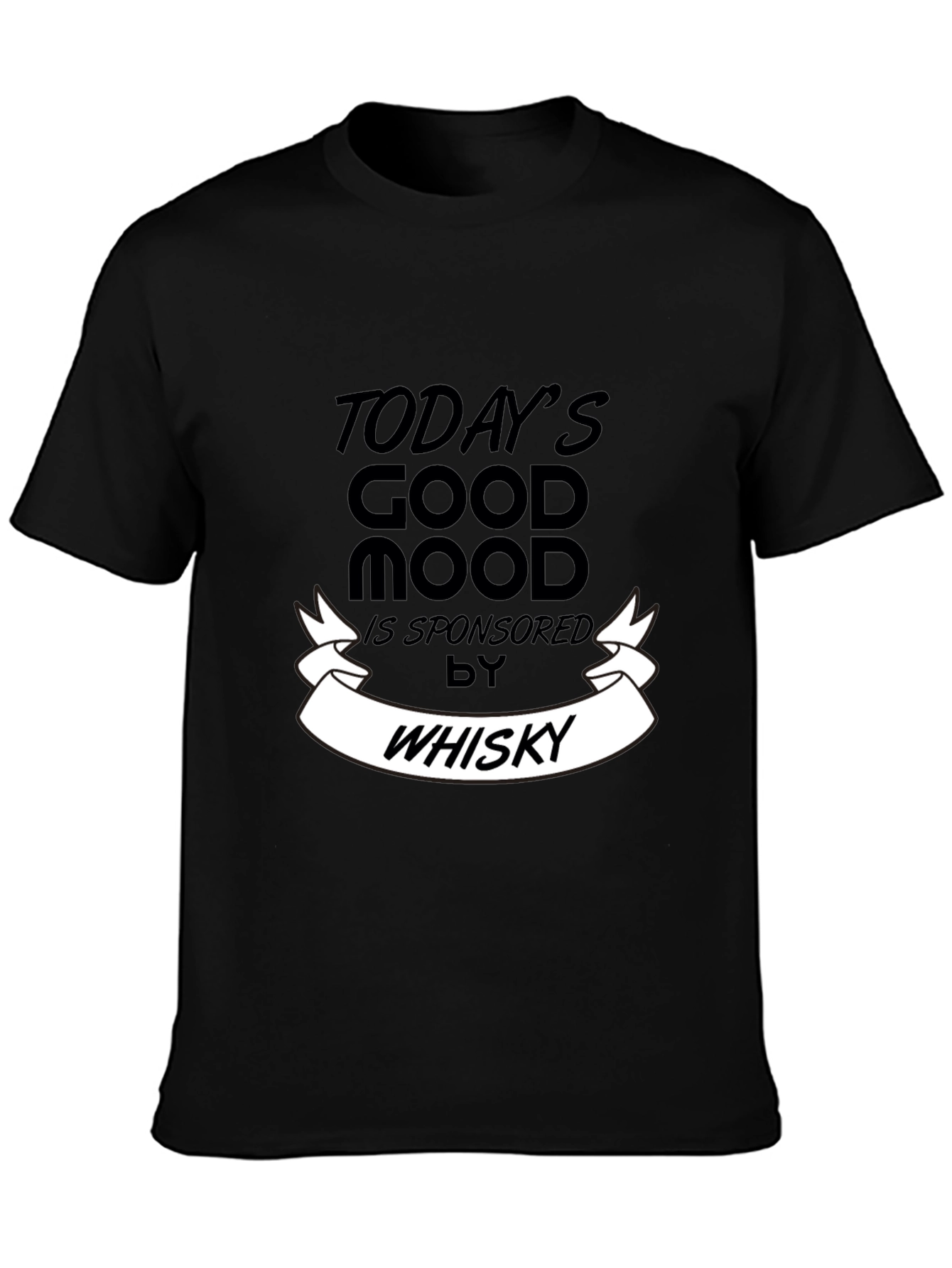 Todays Good Mood Whisky Mens Black T-Shirt