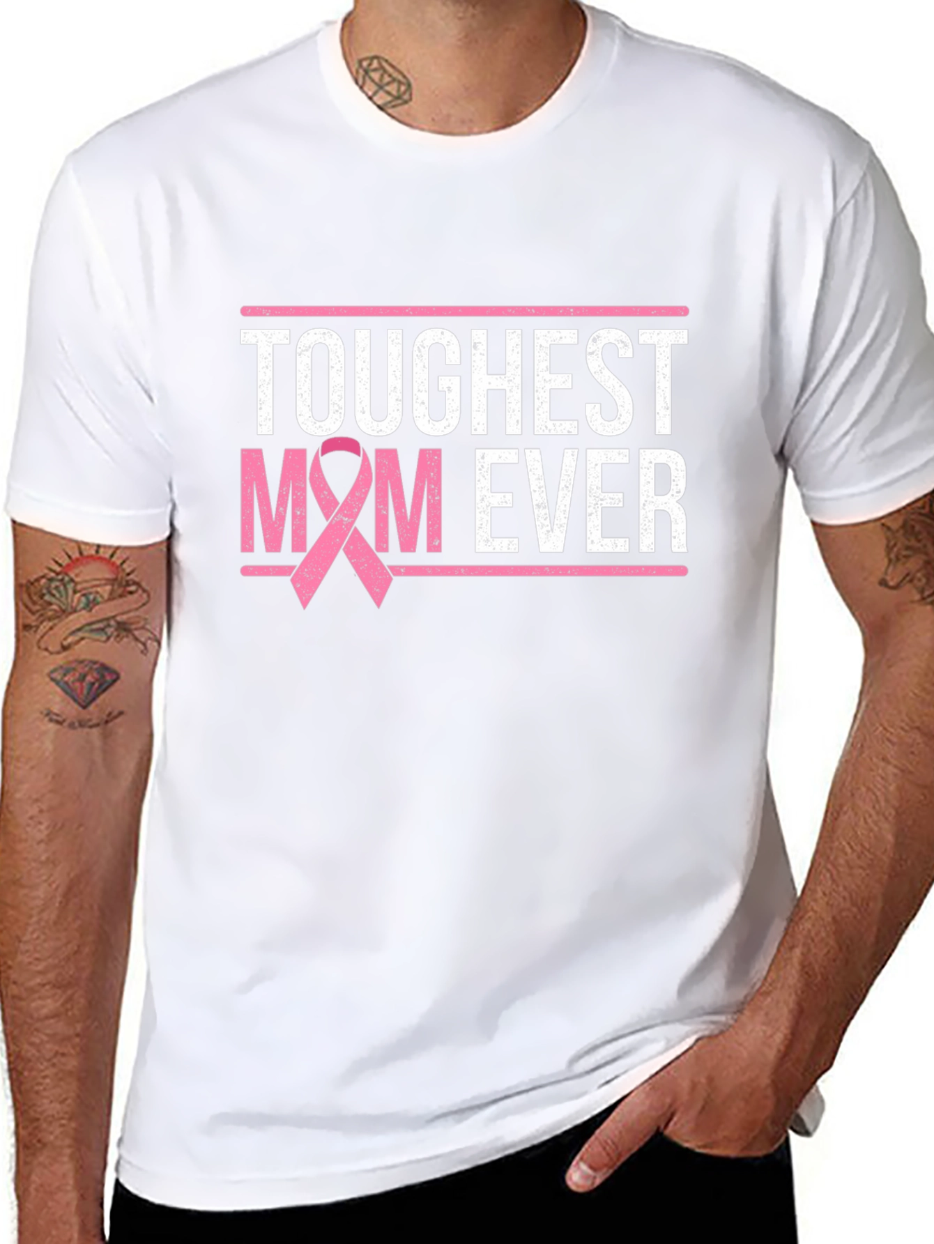 Toughest Mom Ever Breast Cancer Awareness T-Shirt