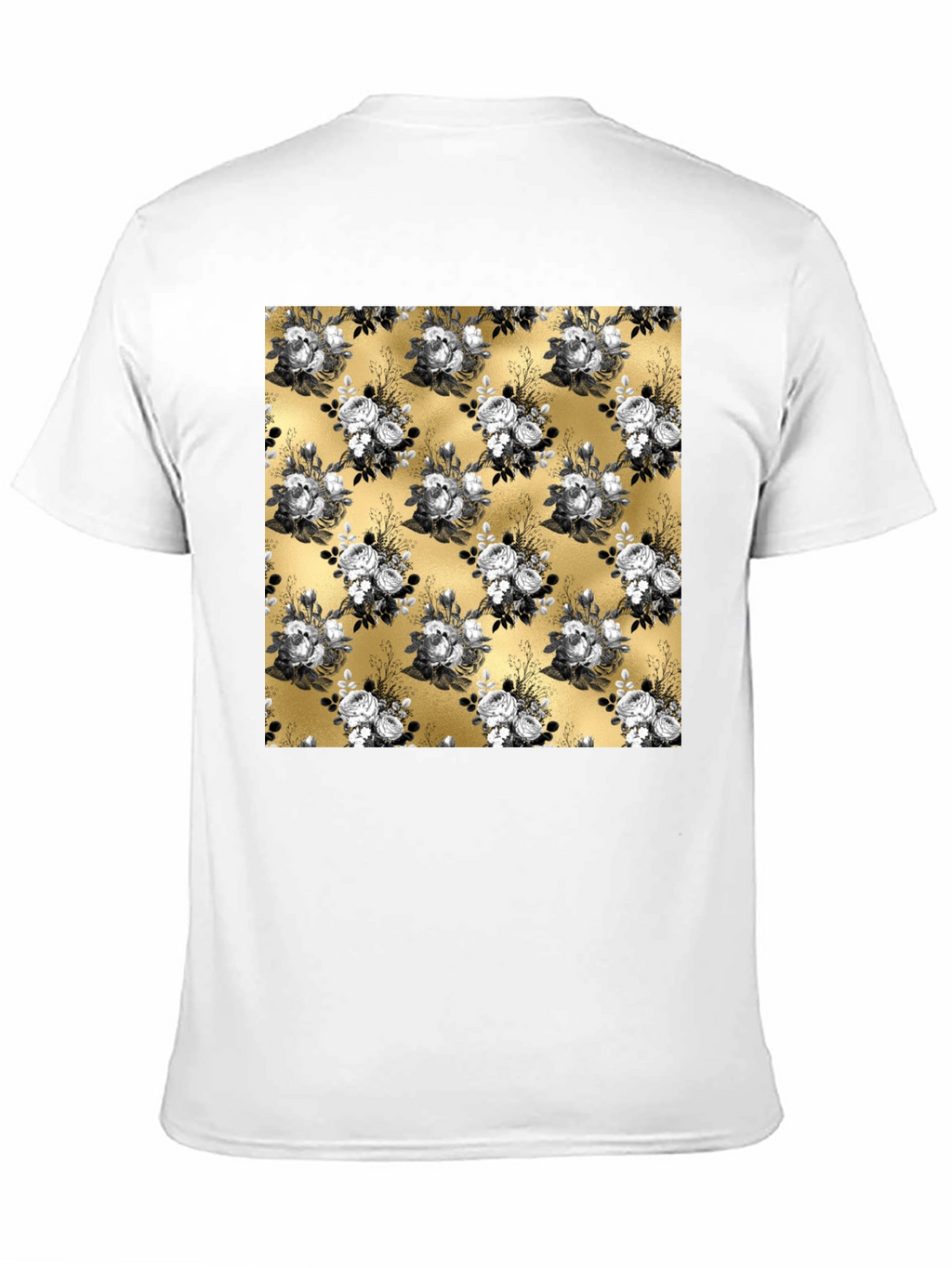 Floral Pattern T-Shirt - Black