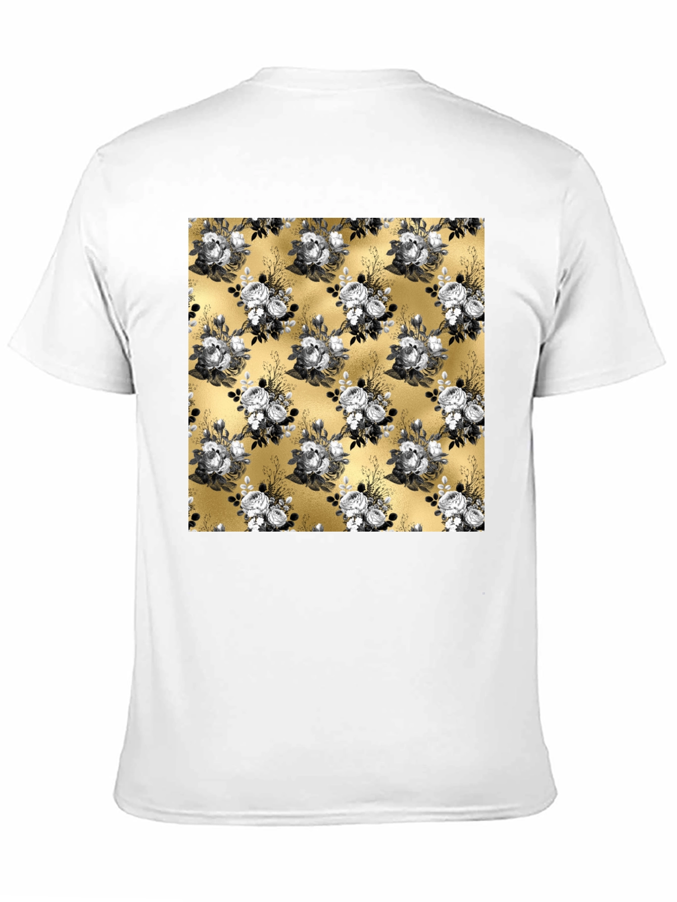 Floral Pattern T-Shirt - Black