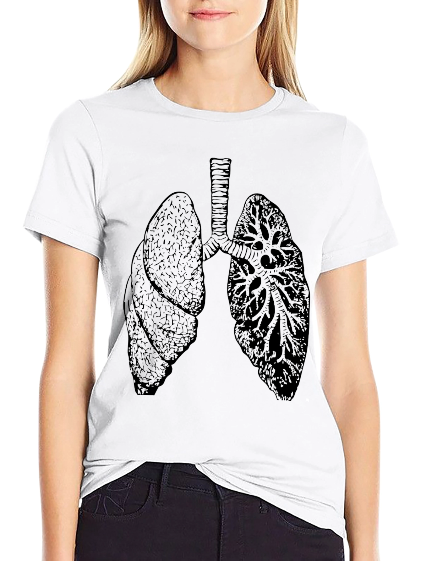 Anatomical Lungs Graphic Tee - Black