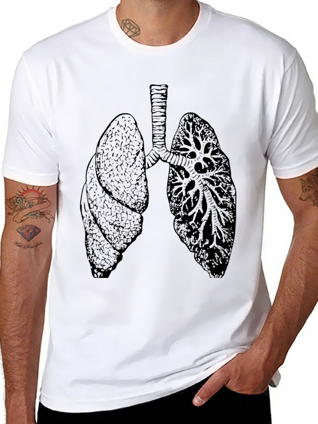 Anatomical Lungs Graphic Tee - Black