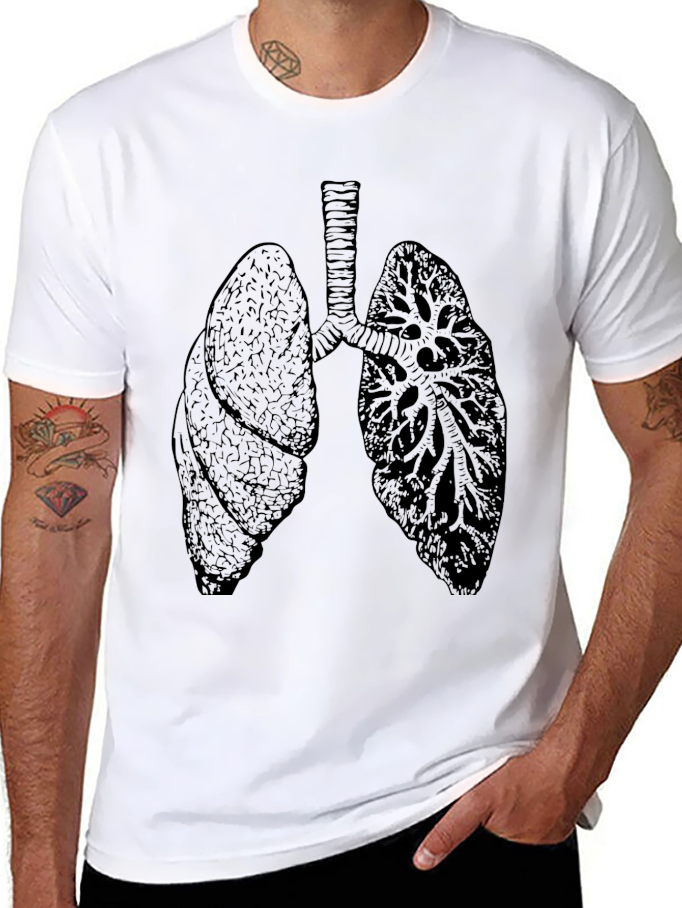 Anatomical Lungs Graphic Tee - Black