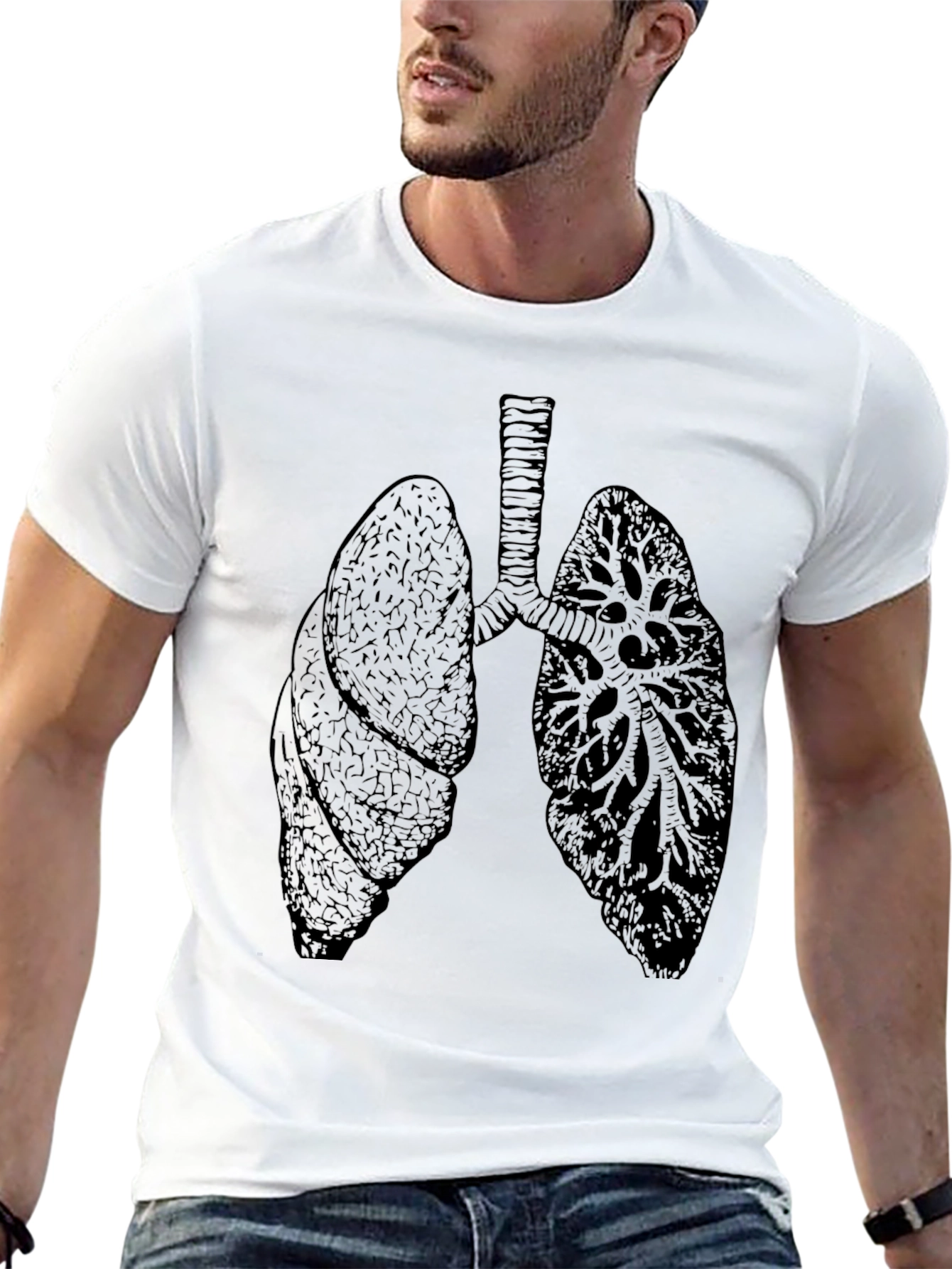 Anatomical Lungs Graphic Tee - Black