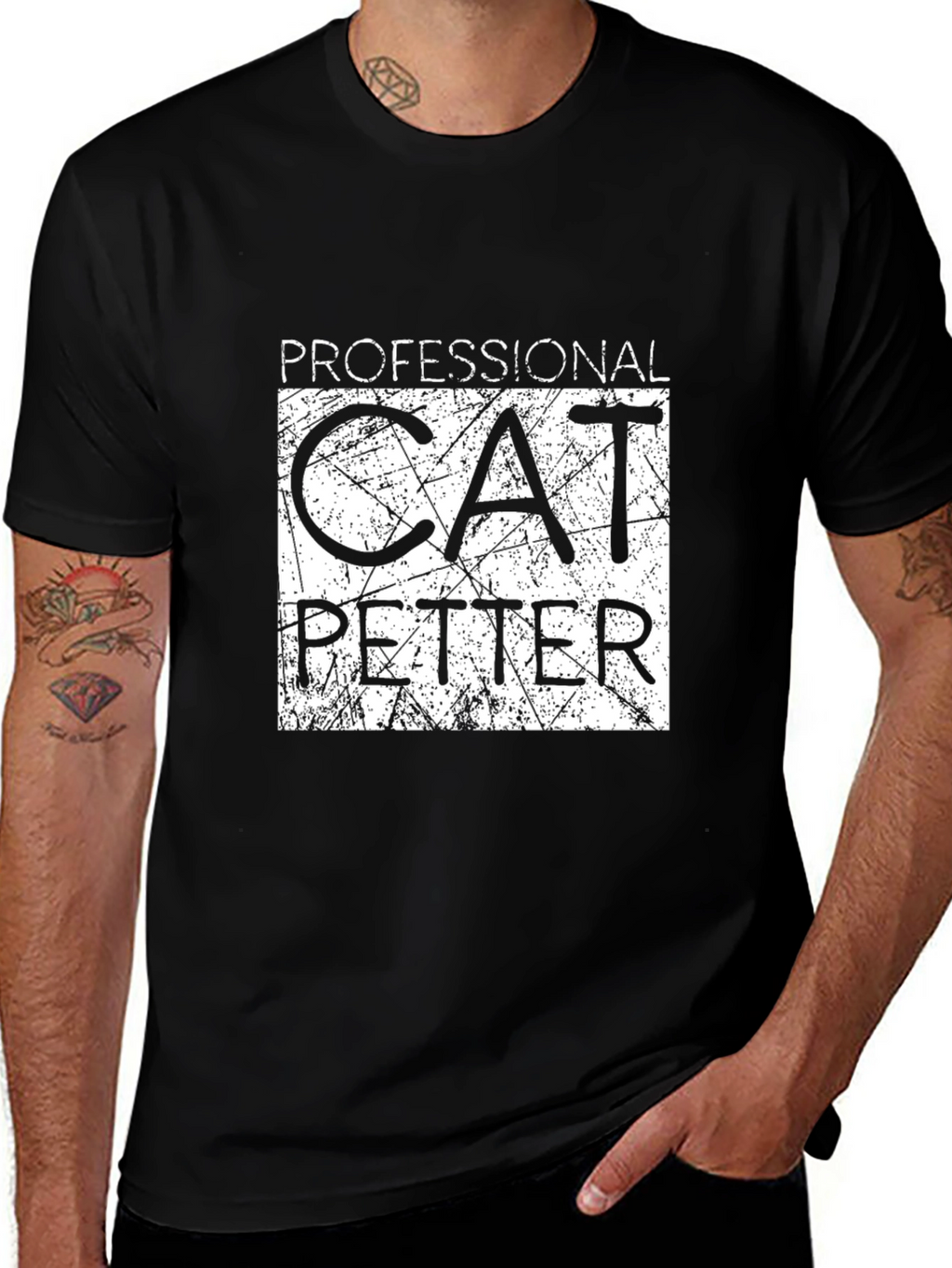 Professional Cat Petter Graphic Tee - Black