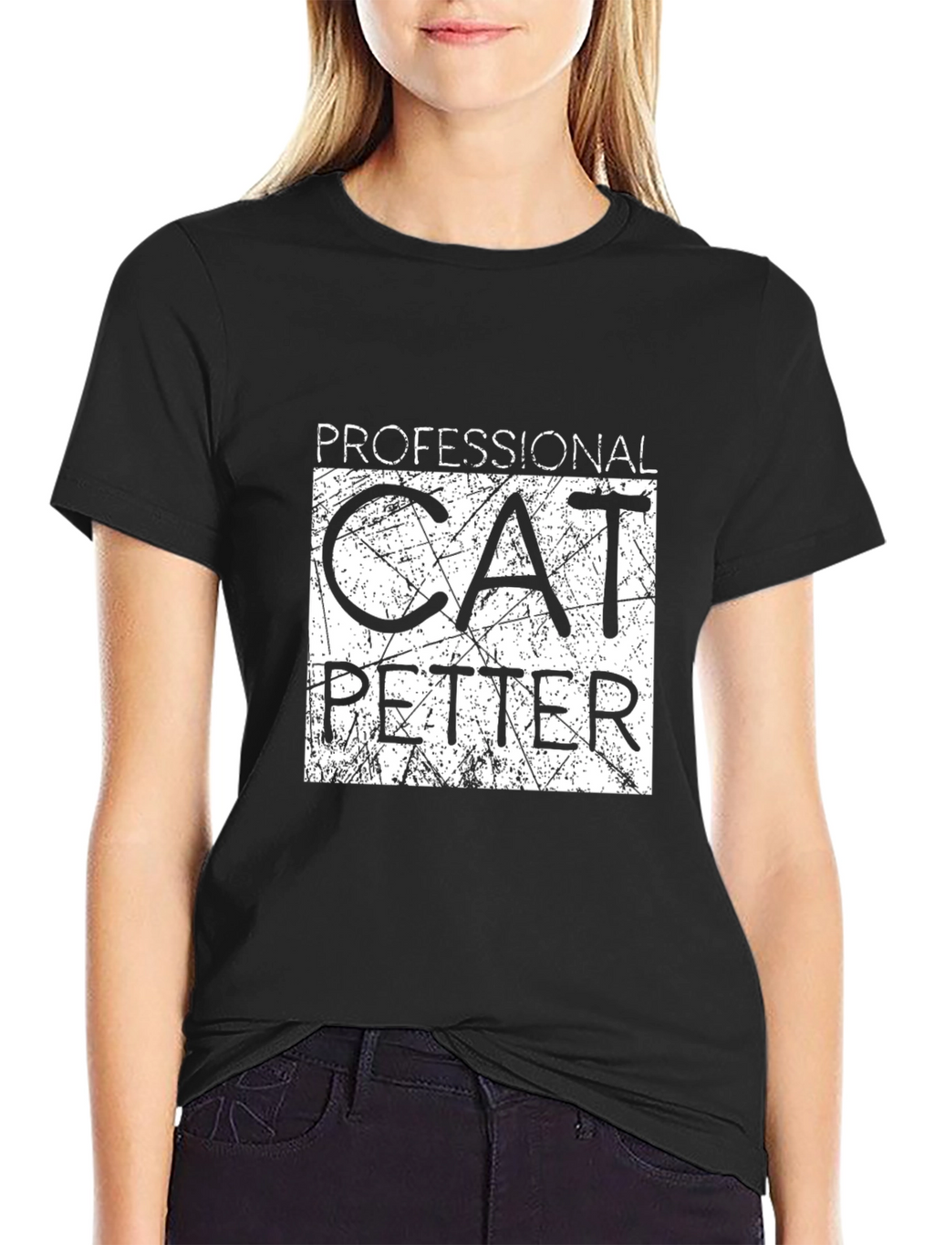 Professional Cat Petter Graphic Tee - Black