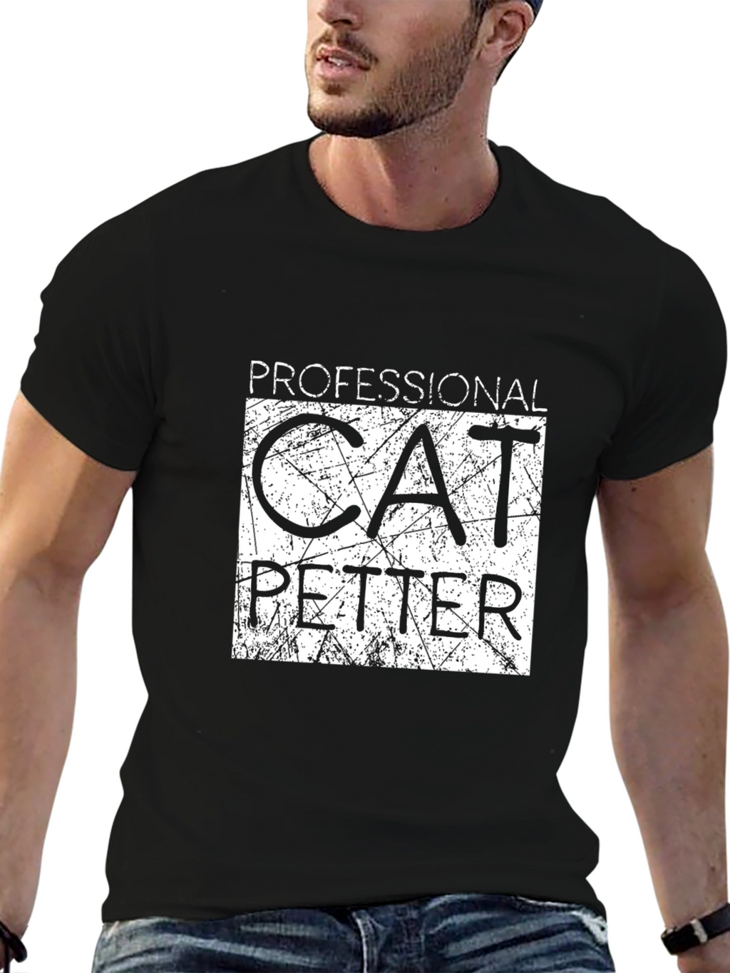Professional Cat Petter Graphic Tee - Black
