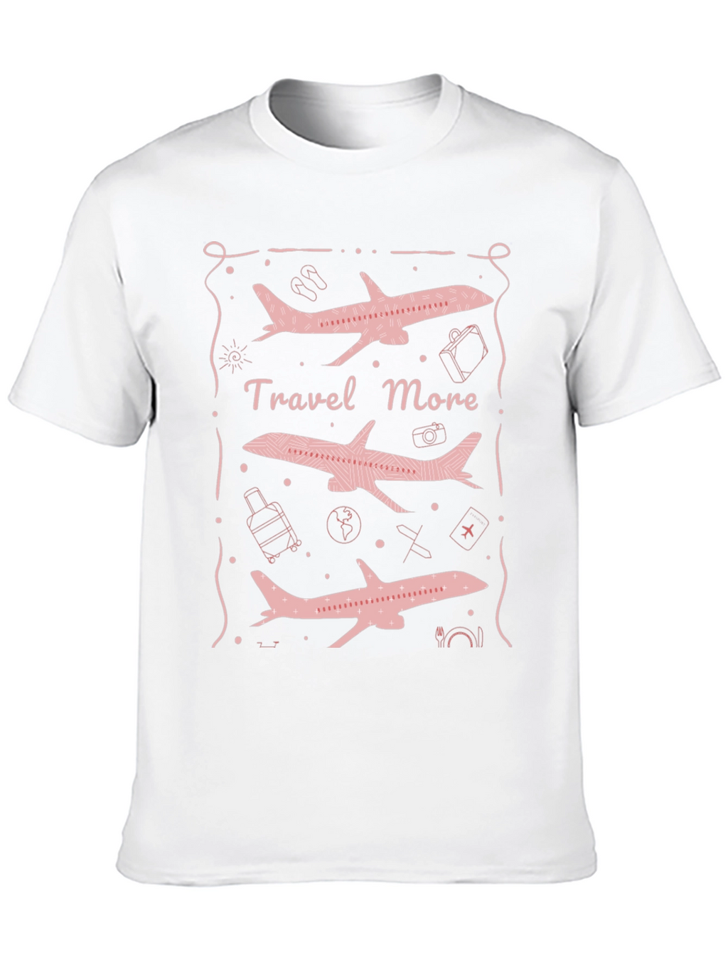 Travel More Airplane Graphic Tee - Black