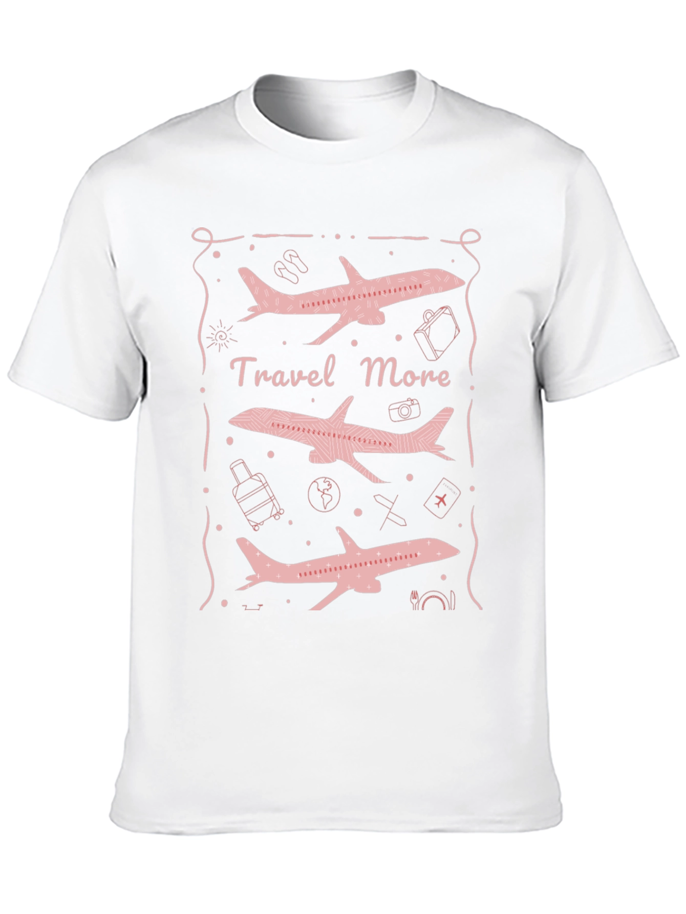 Travel More Airplane Graphic Tee - Black