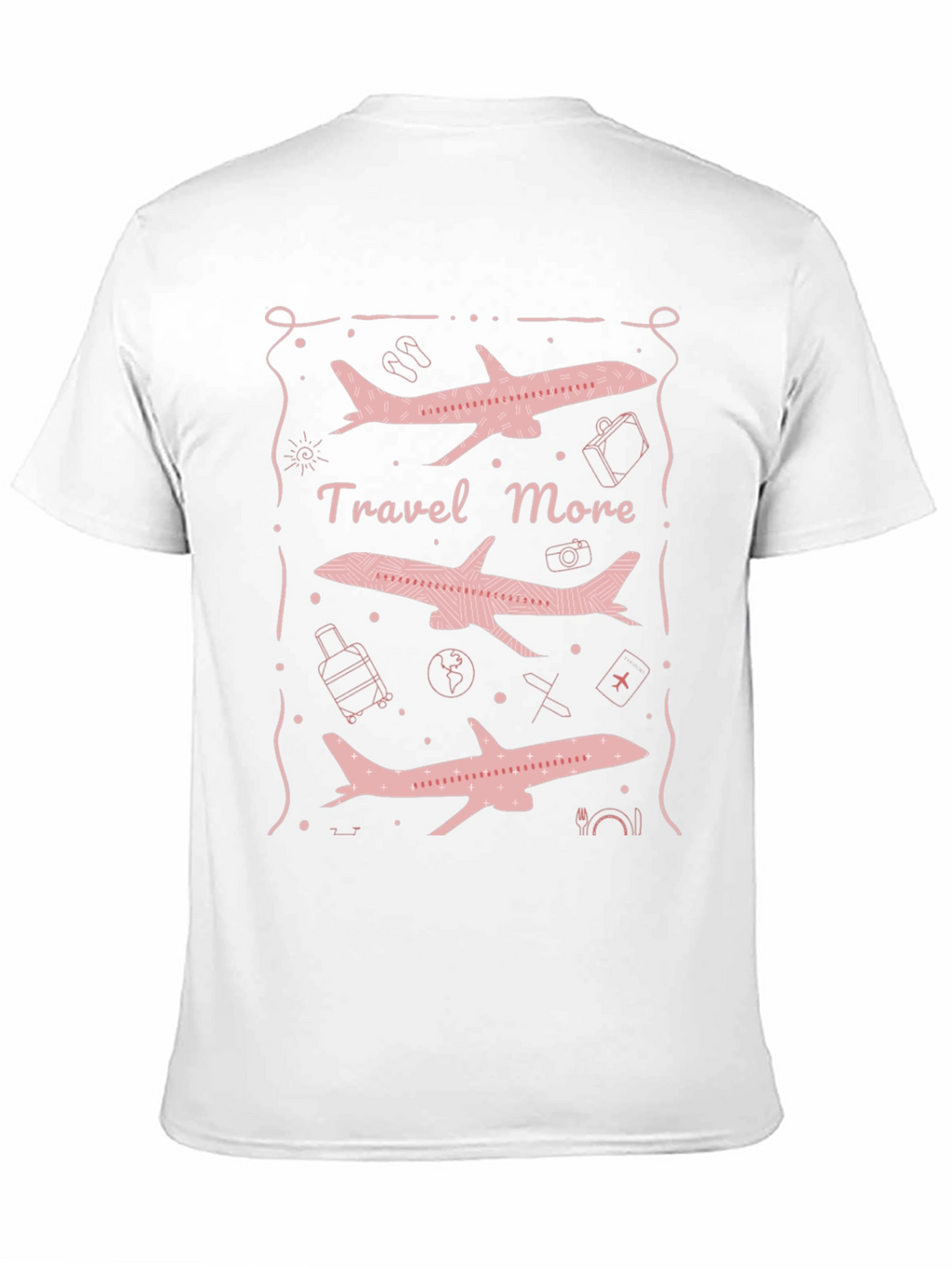 Travel More Airplane Graphic Tee - Black