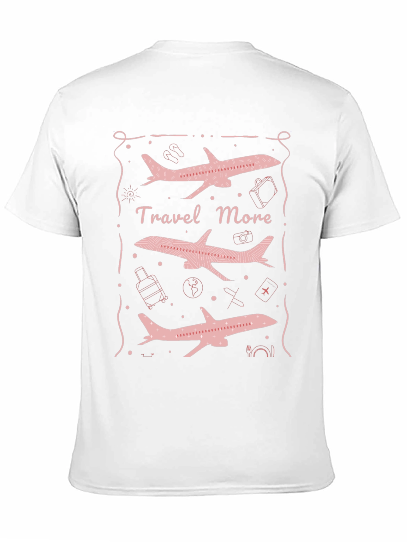 Travel More Airplane Graphic Tee - Black