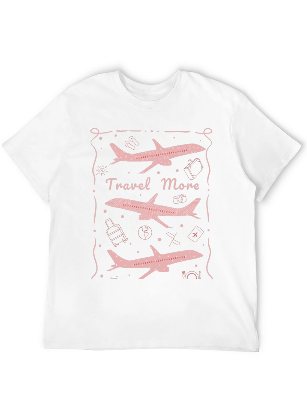 Travel More Airplane Graphic Tee - Black