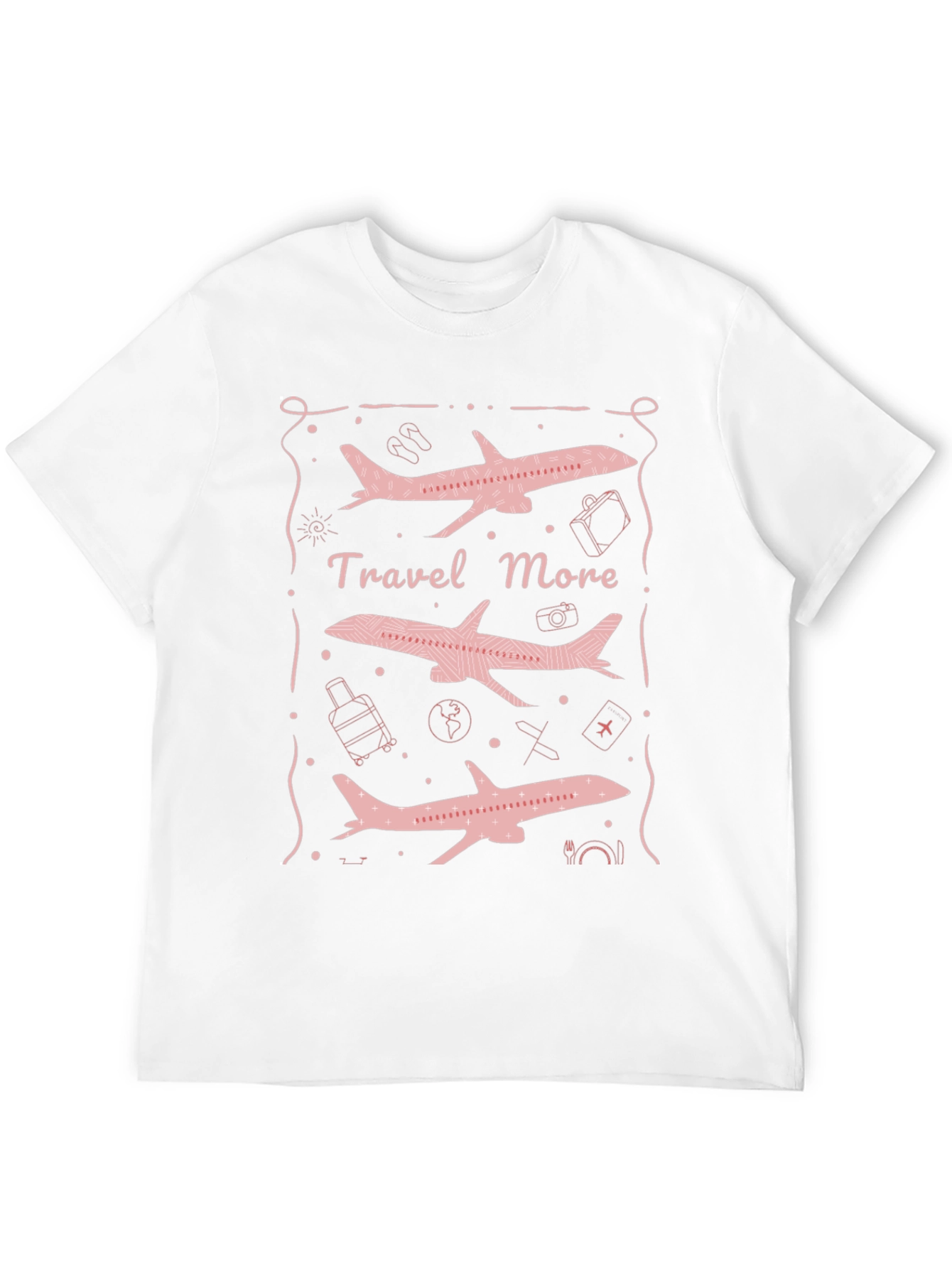 Travel More Airplane Graphic Tee - Black