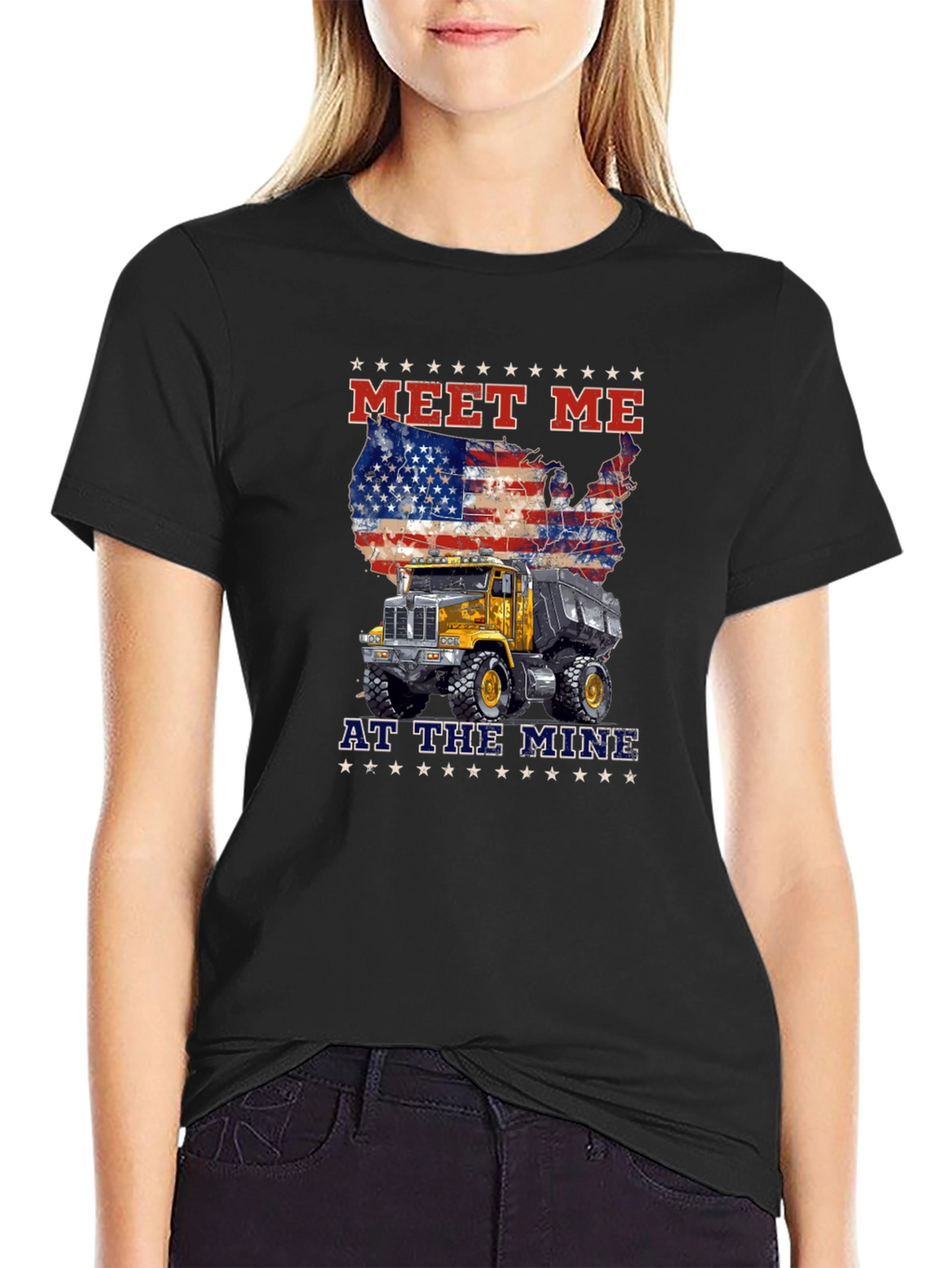 Meet Me At The Mine Patriotic Dump Truck T-Shirt