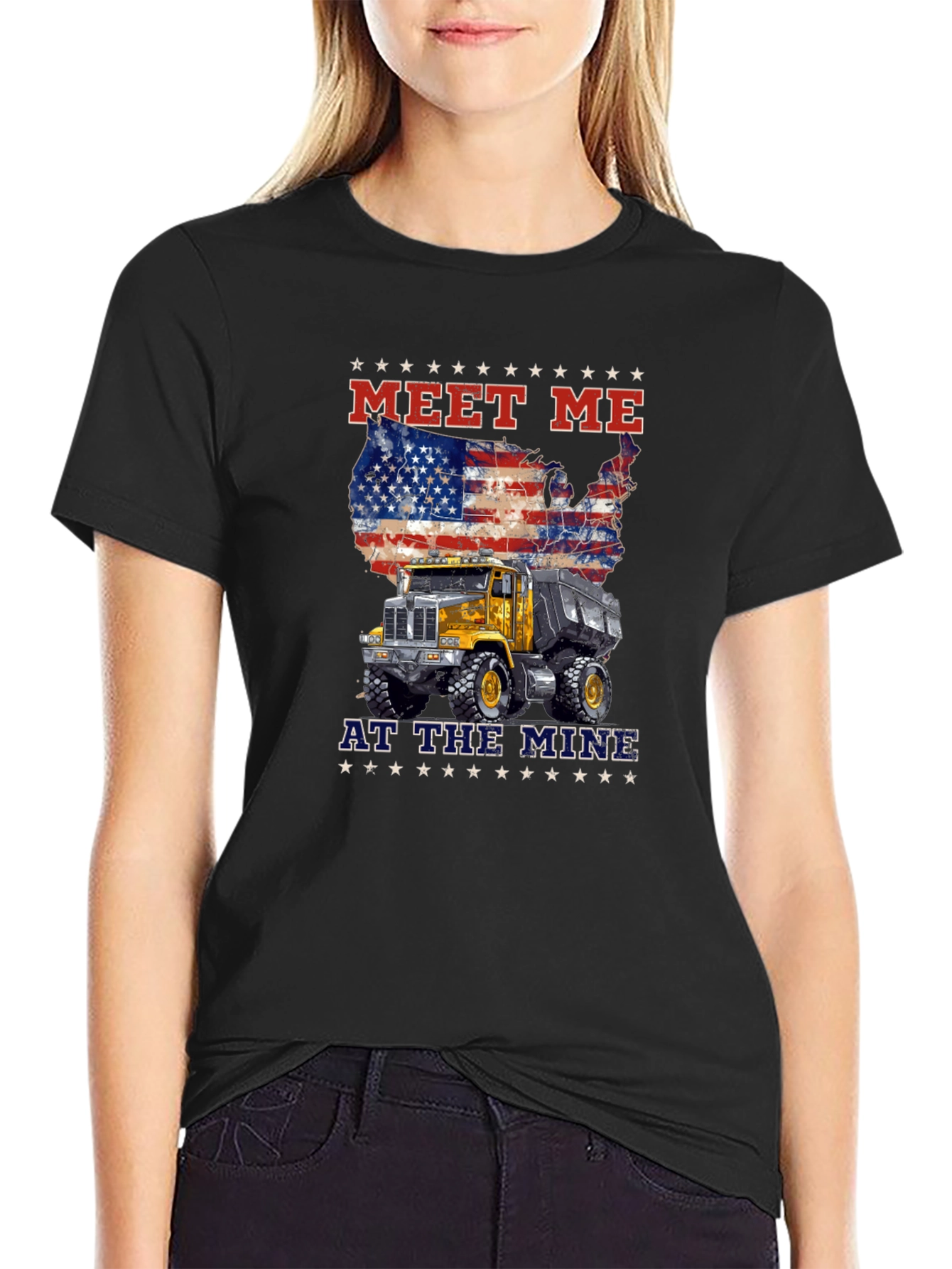 Meet Me At The Mine Patriotic Dump Truck T-Shirt