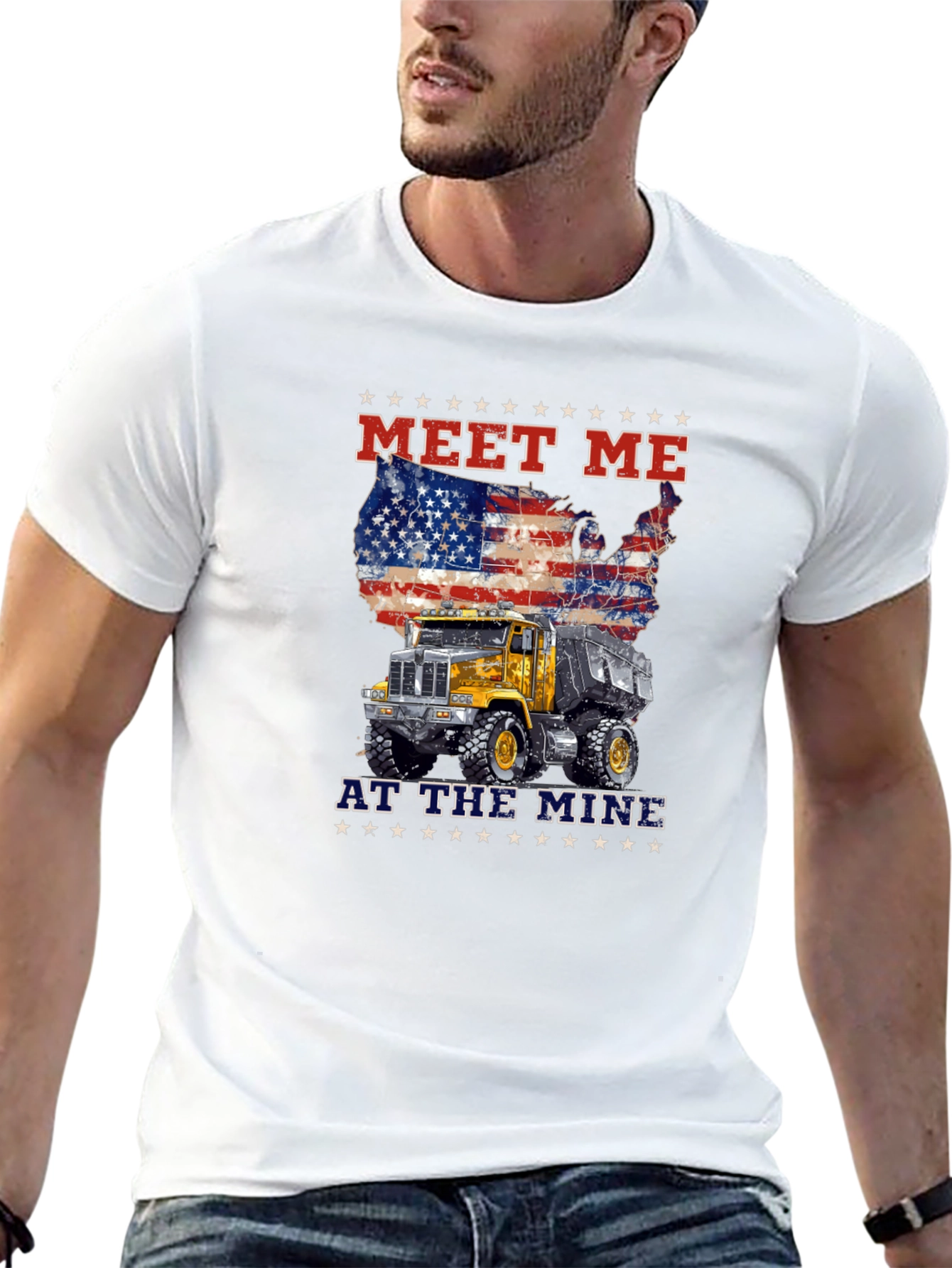 Meet Me At The Mine Patriotic Dump Truck T-Shirt