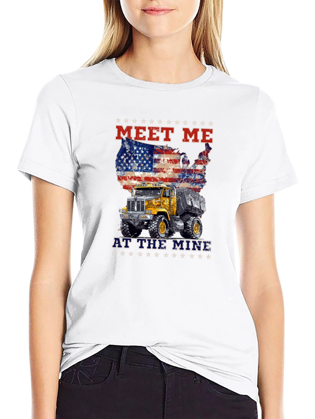 Meet Me At The Mine Patriotic Dump Truck T-Shirt