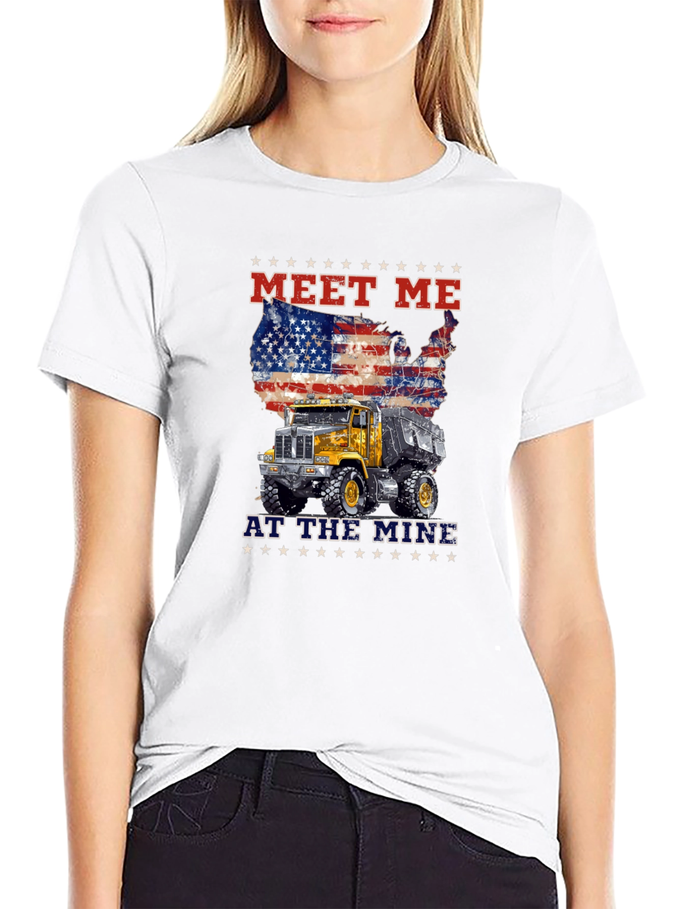 Meet Me At The Mine Patriotic Dump Truck T-Shirt