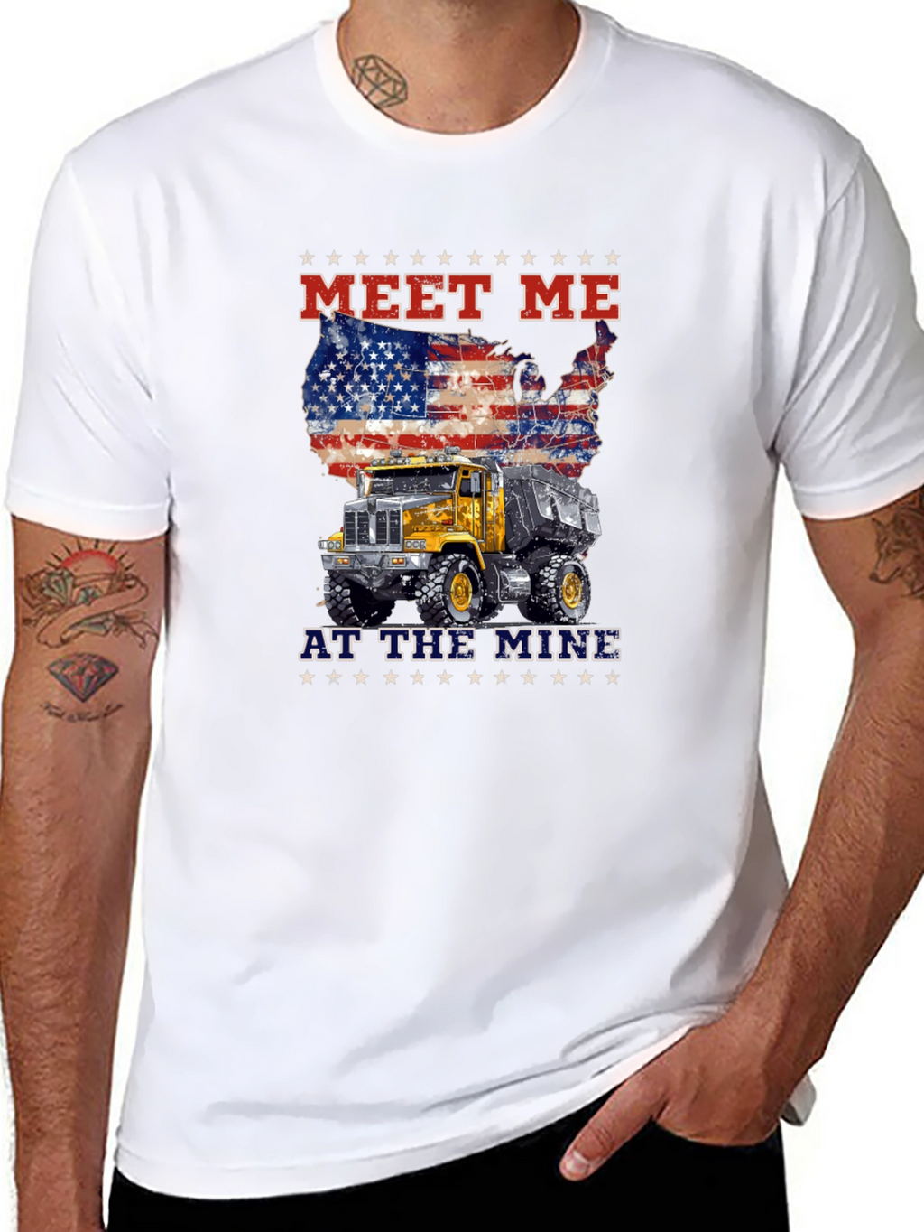 Meet Me At The Mine Patriotic Dump Truck T-Shirt