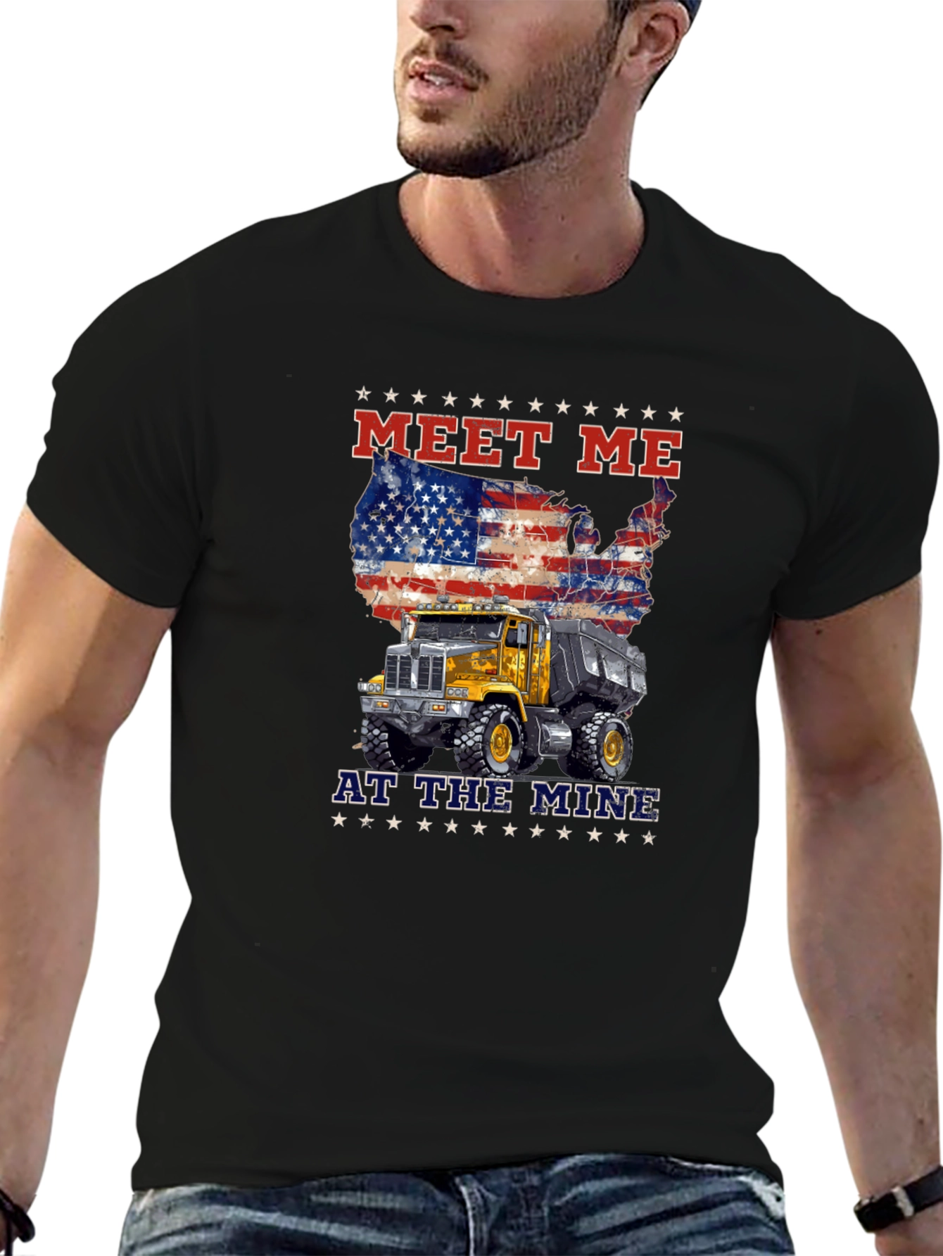 Meet Me At The Mine Patriotic Dump Truck T-Shirt