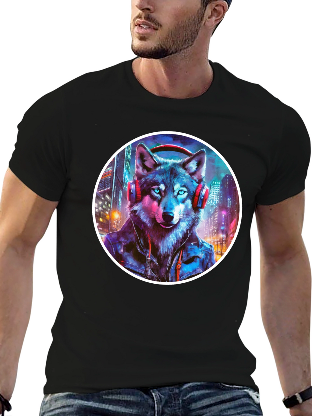 Wolf DJ Graphic Tee - Urban Style Shirt