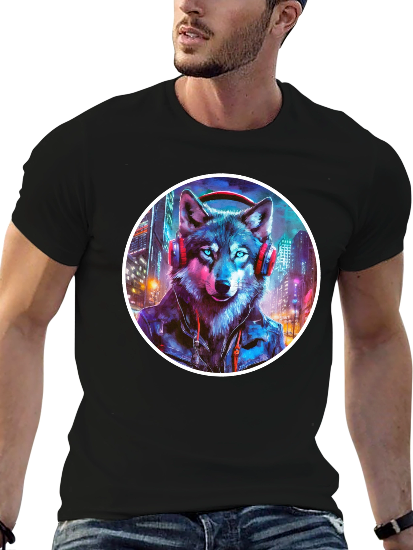 Wolf DJ Graphic Tee - Urban Style Shirt