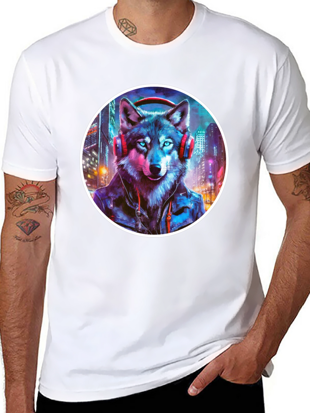 Wolf DJ Graphic Tee - Urban Style Shirt
