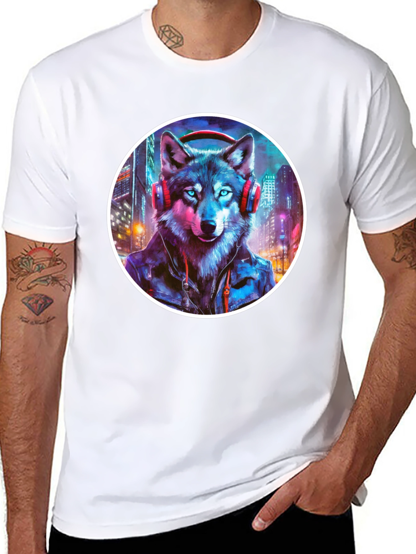 Wolf DJ Graphic Tee - Urban Style Shirt
