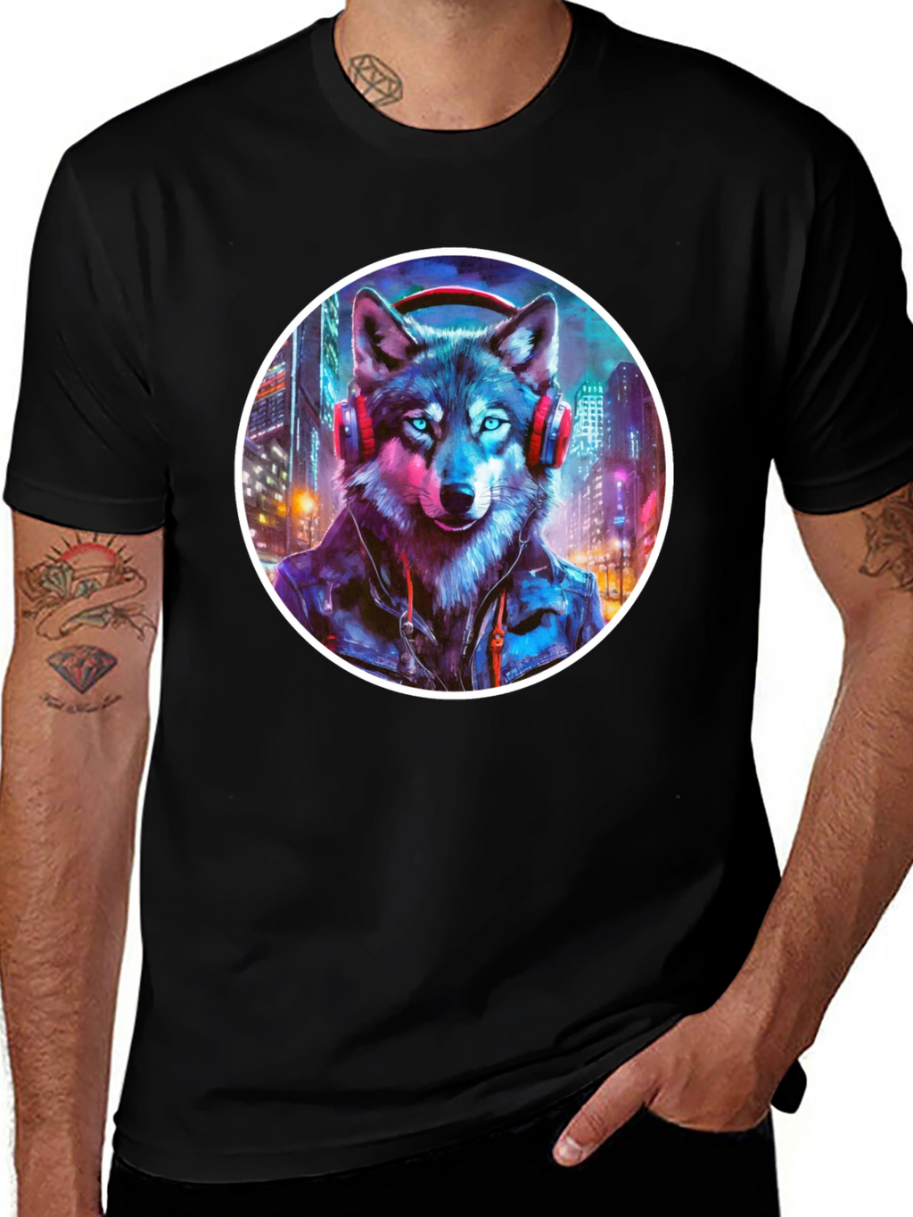 Wolf DJ Graphic Tee - Urban Style Shirt