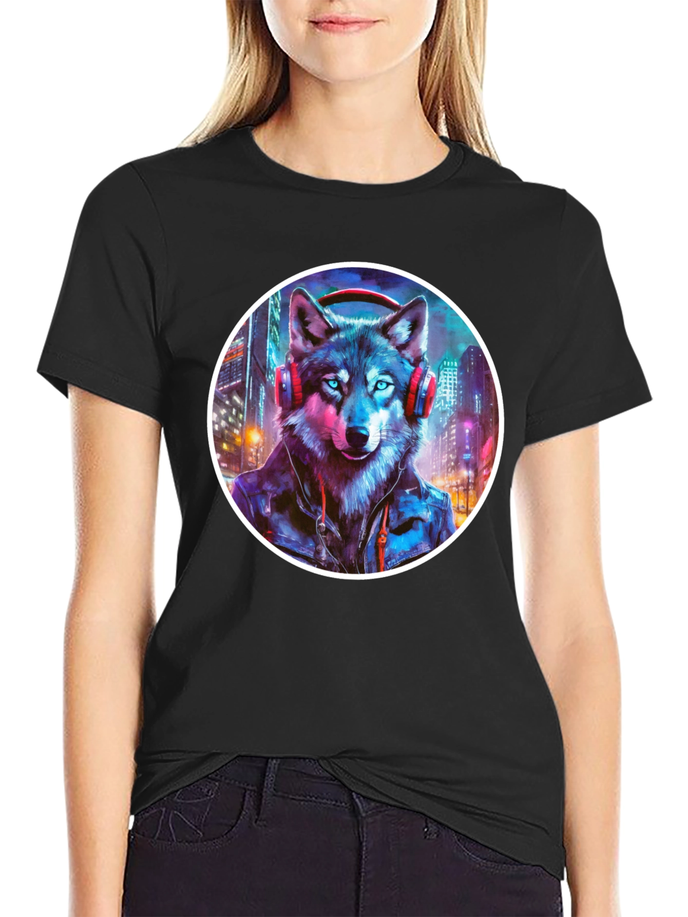 Wolf DJ Graphic Tee - Urban Style Shirt