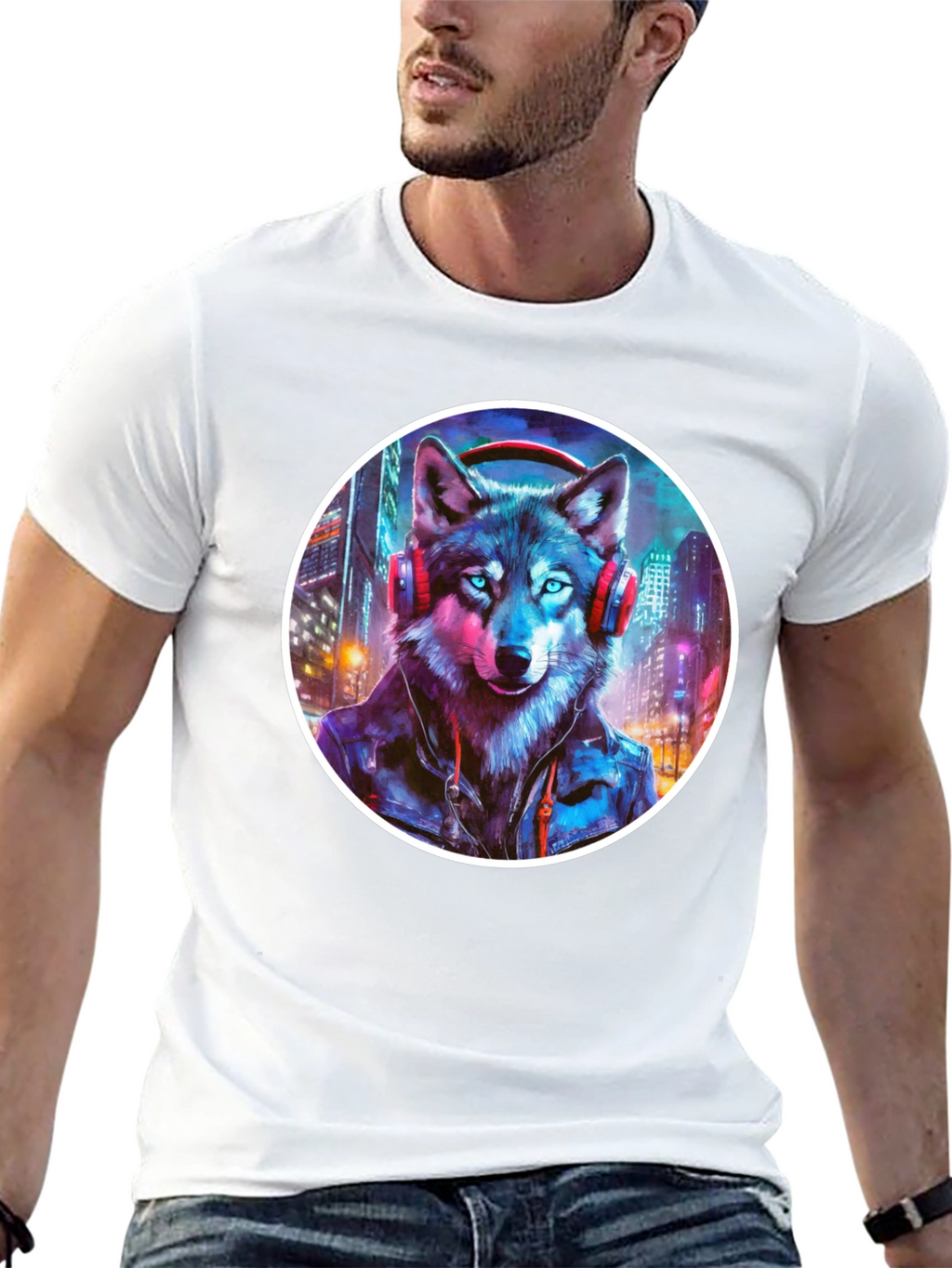 Wolf DJ Graphic Tee - Urban Style Shirt