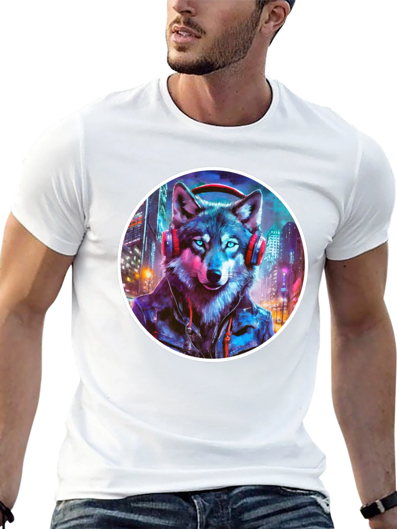 Wolf DJ Graphic Tee - Urban Style Shirt