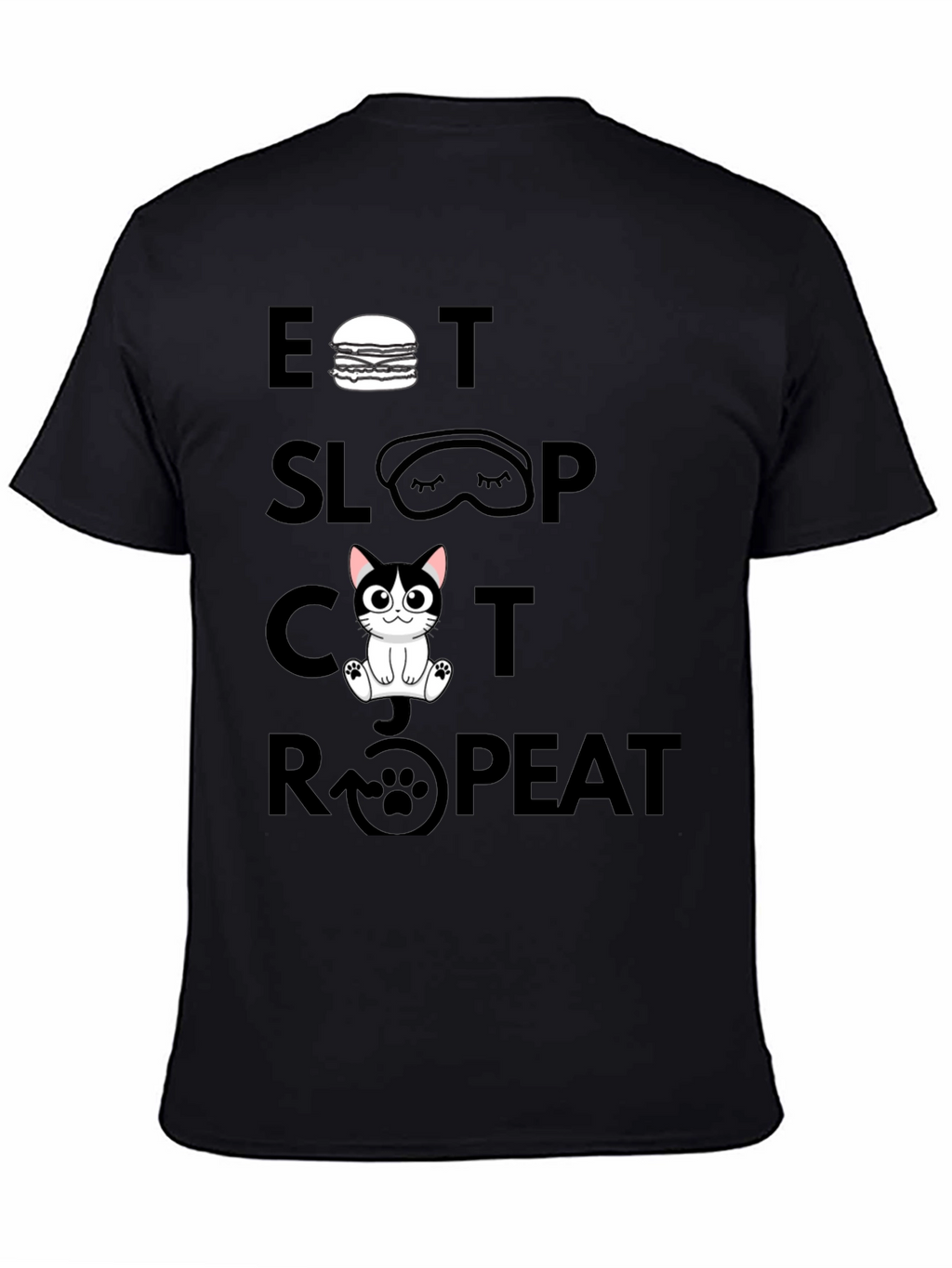Eat Sleep Cat Repeat Graphic Tee