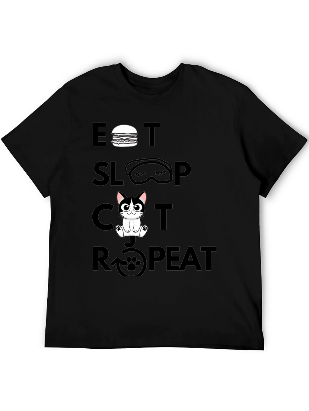 Eat Sleep Cat Repeat Graphic Tee